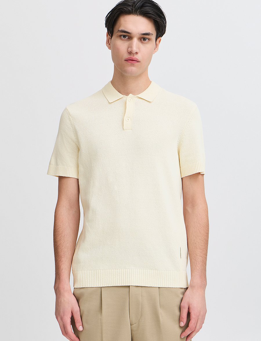 Casual Friday - CFAIDEN SS structured polo knit - gestrickte polohemden - egret - 4