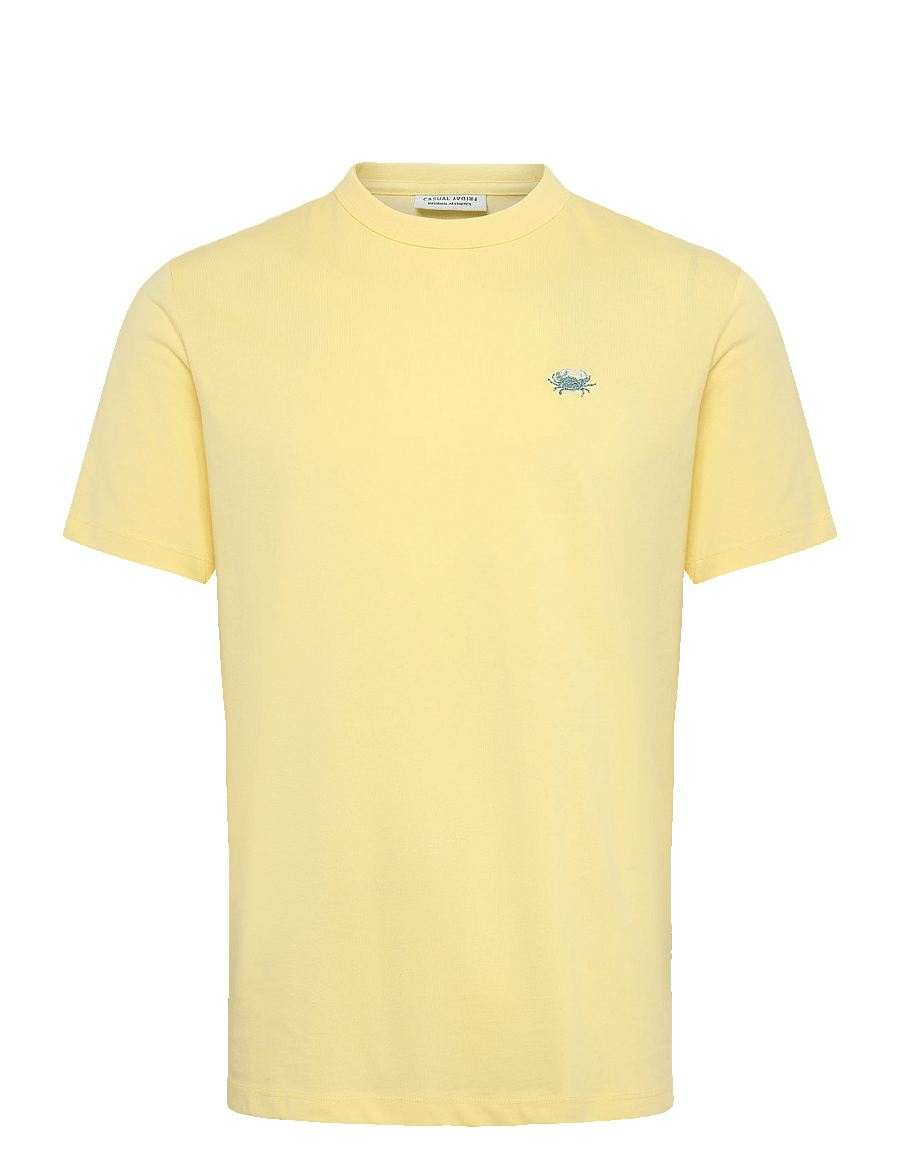 Casual Friday - CFKAYDEN tee with embroidery - kurzärmelige t-shirts - pale banana - 0