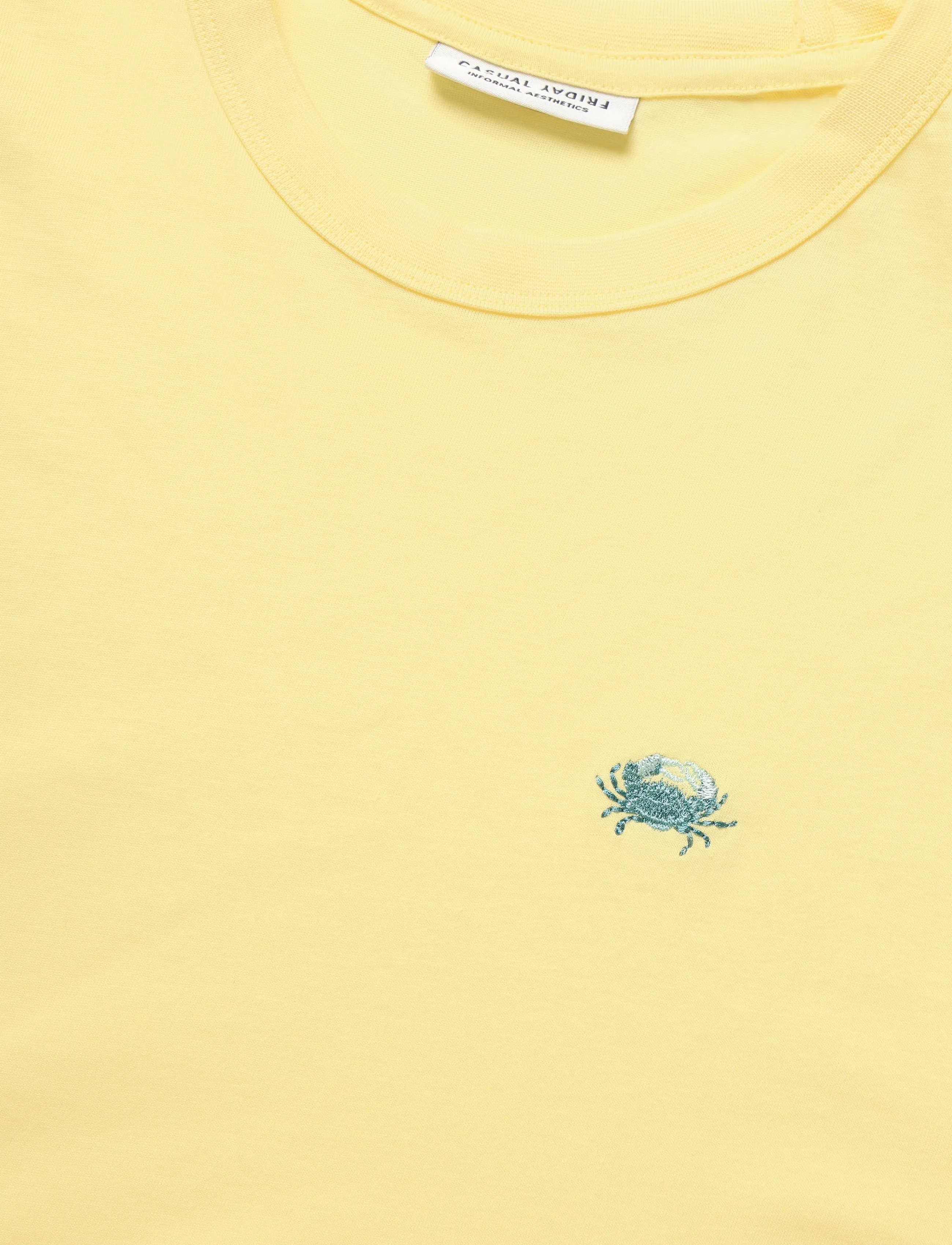 Casual Friday - CFKAYDEN tee with embroidery - pale banana - 2