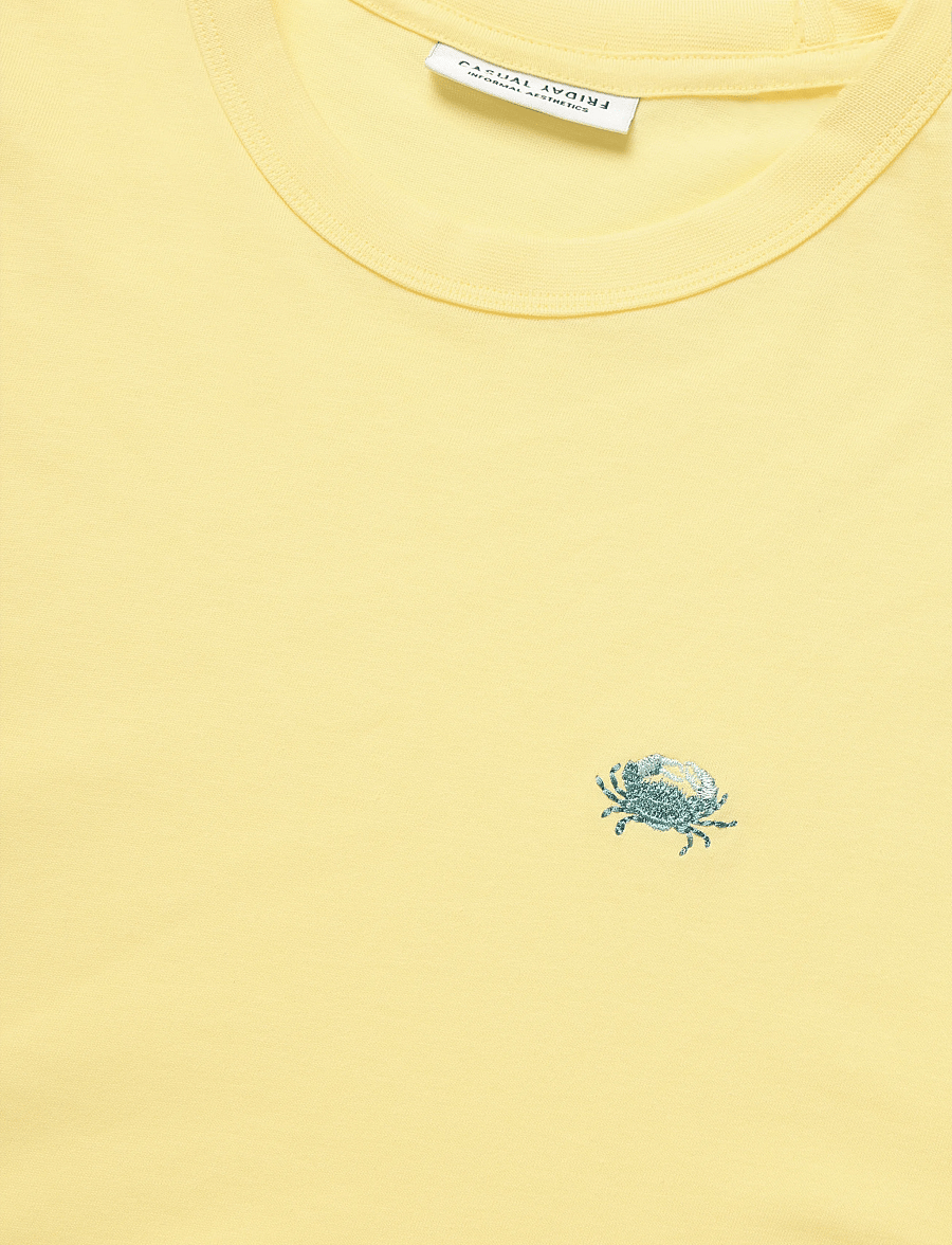 Casual Friday - CFKAYDEN tee with embroidery - kurzärmelige t-shirts - pale banana - 2