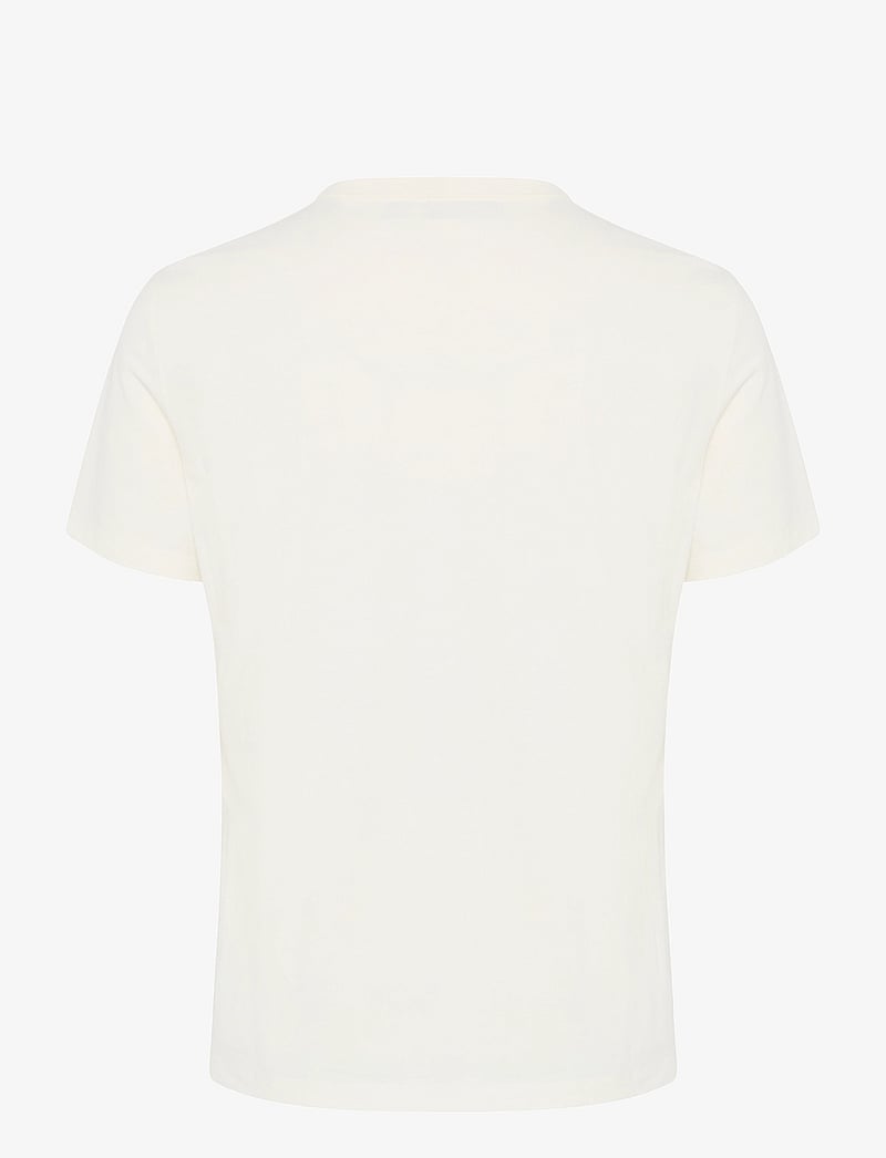 Casual Friday - CFCARSON tee with embriodery - kortærmede t-shirts - egret - 2