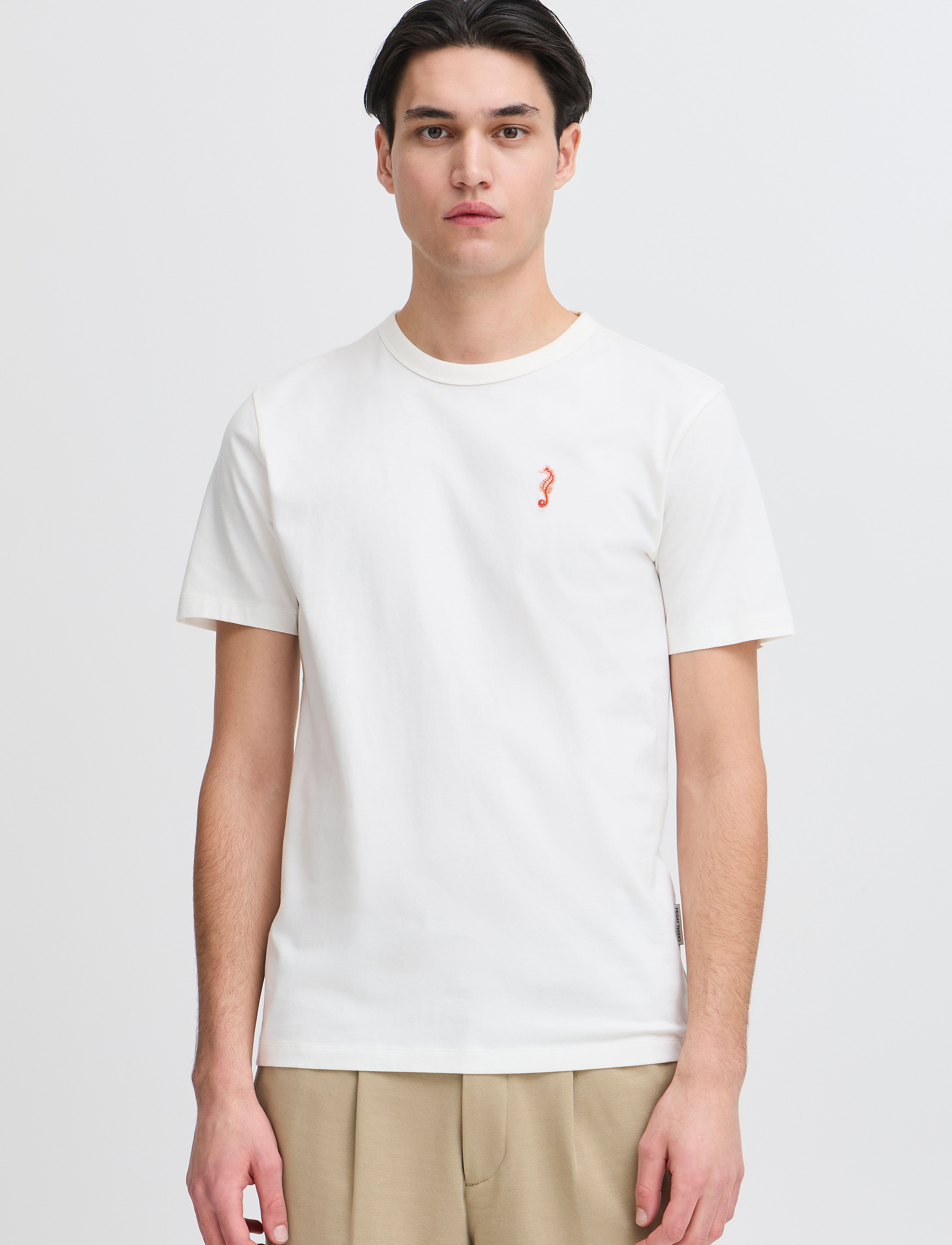 Casual Friday - CFCARSON tee with embriodery - egret - 4