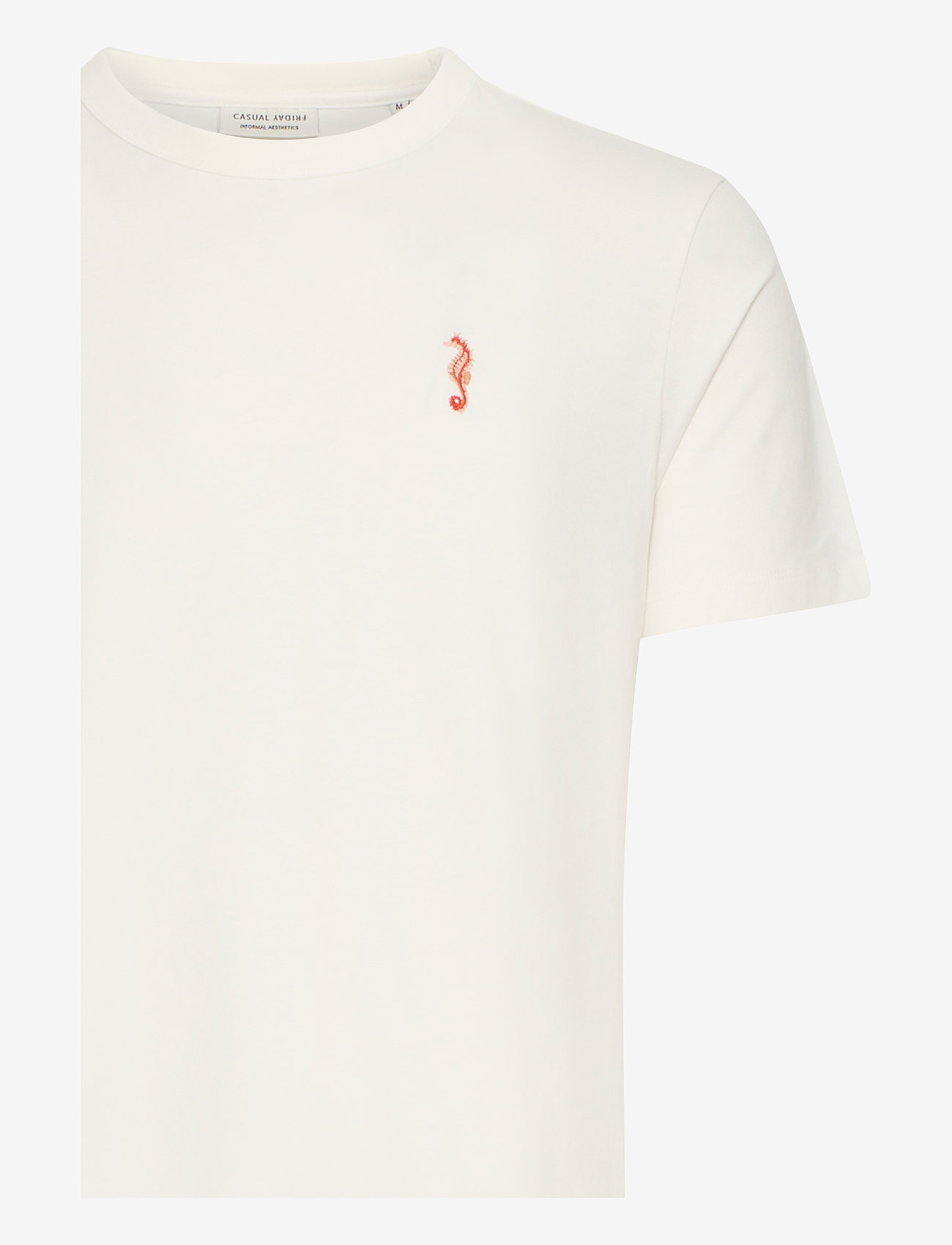 Casual Friday - CFCARSON tee with embriodery - herbstliche kleidung - egret - 2