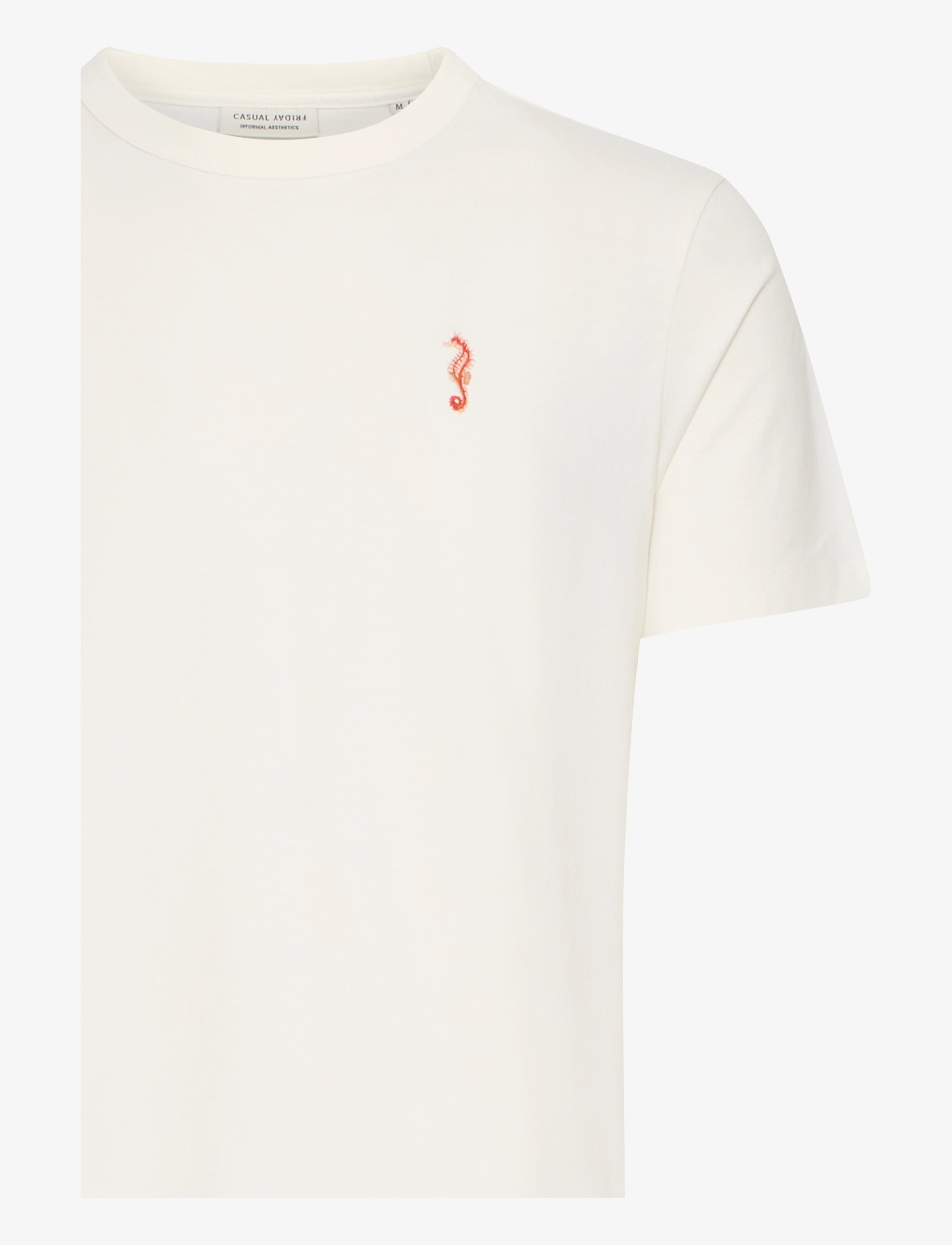 Casual Friday - CFCARSON tee with embriodery - egret - 3