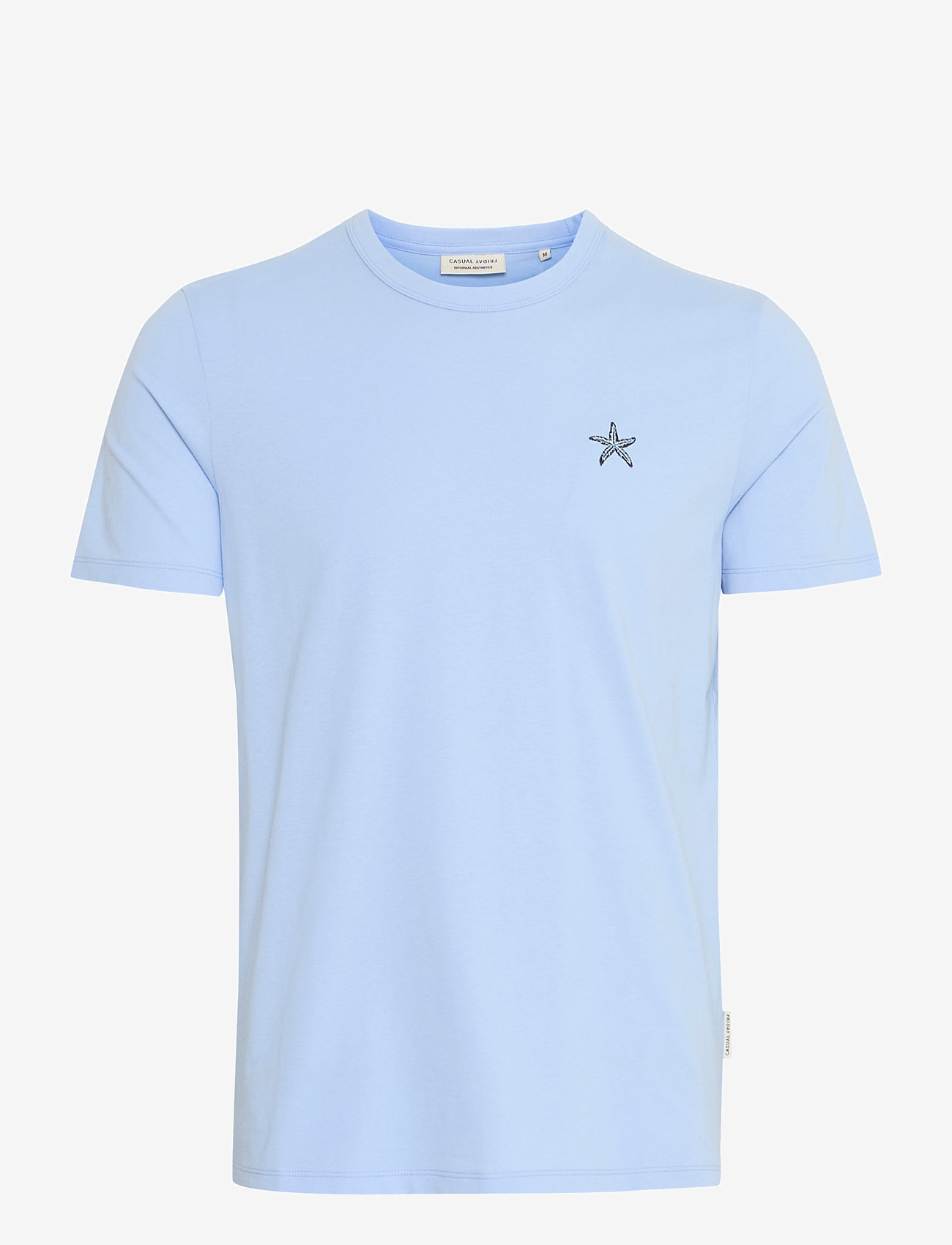 Casual Friday - CFEMMET tee with embroidery - kurzärmelig - chambray blue - 1