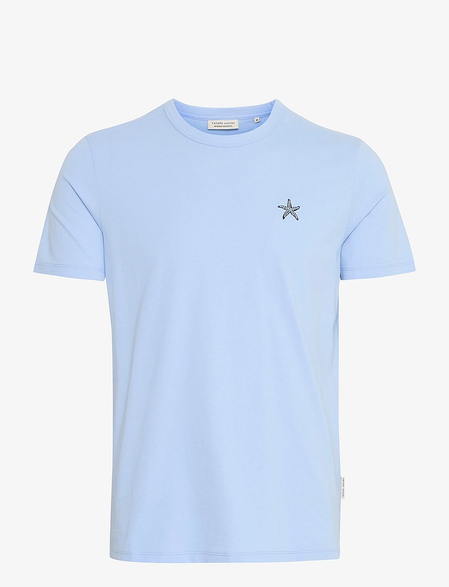 Casual Friday - CFEMMET tee with embroidery - t-shirts à manches courtes - chambray blue - 1