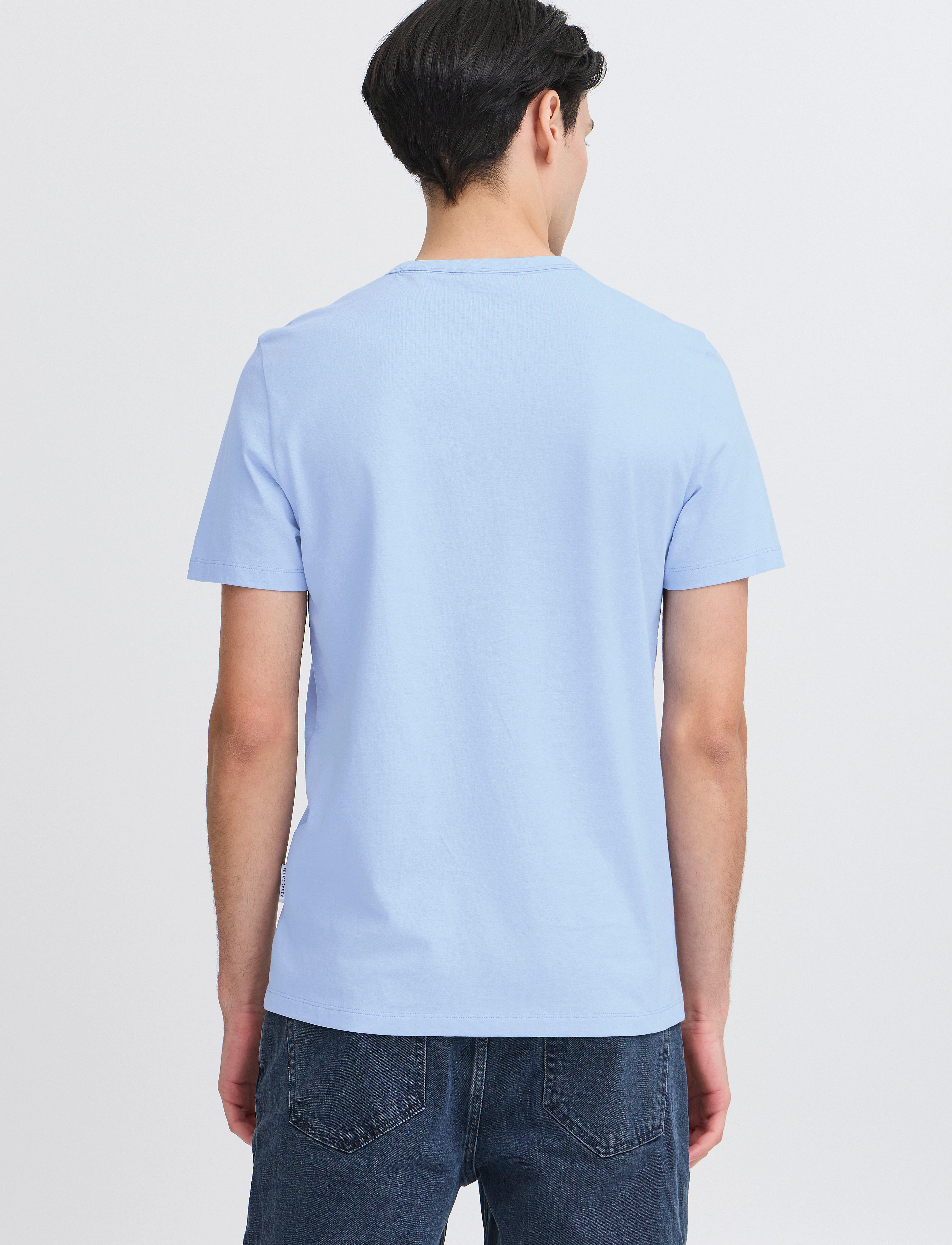 Casual Friday - CFEMMET tee with embroidery - kortermede t-skjorter - chambray blue - 5