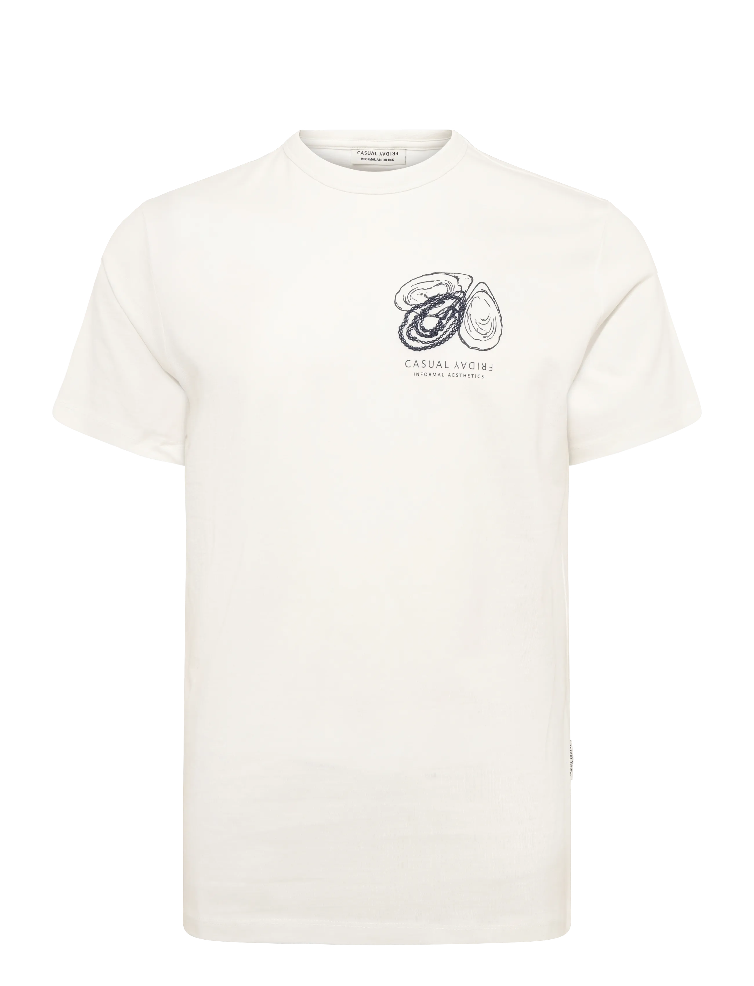 CASUAL FRIDAY Cfryder Tee With Chestprint Cream - XL - Herren