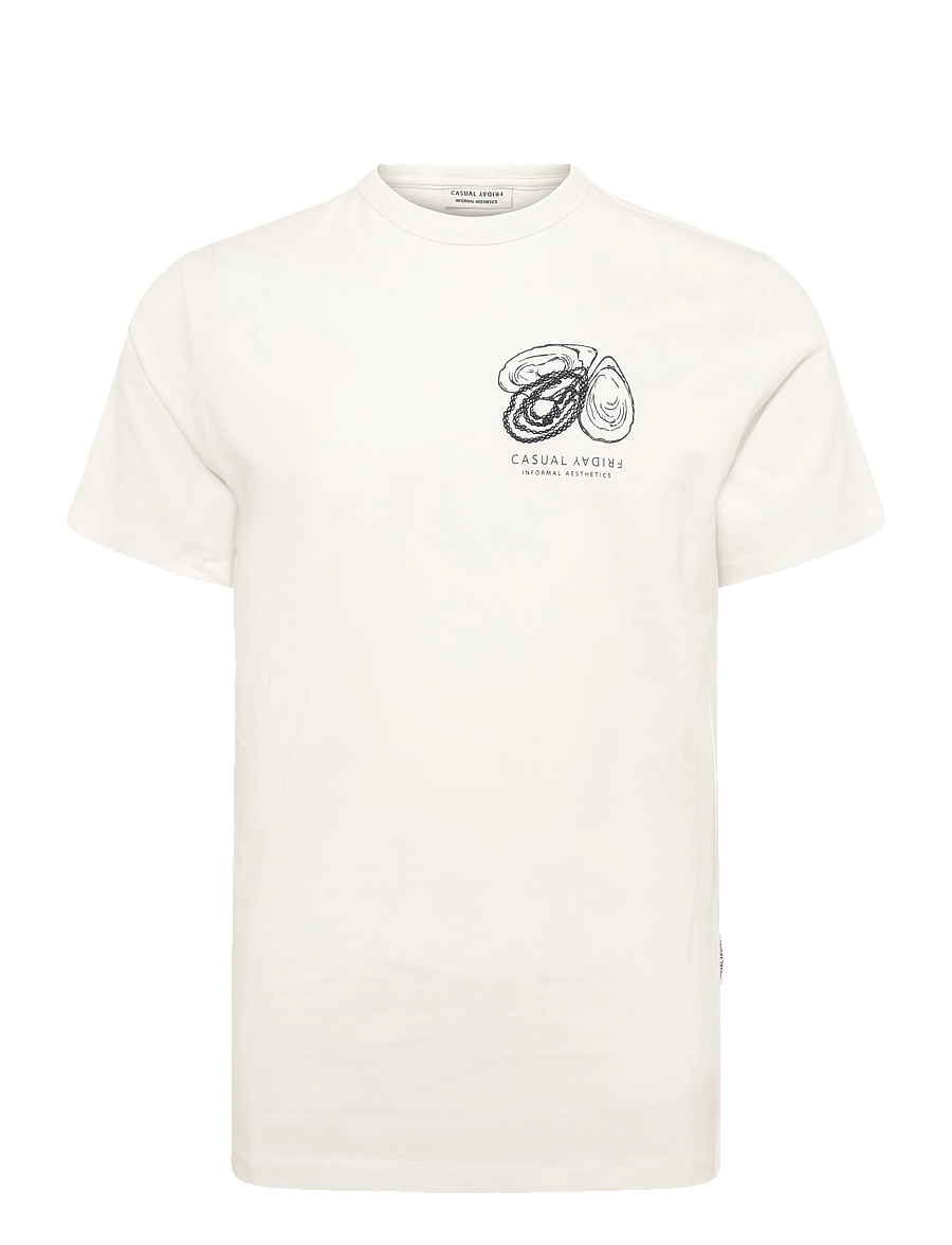 Casual Friday - CFRYDER tee with chestprint - cloud dancer - 0