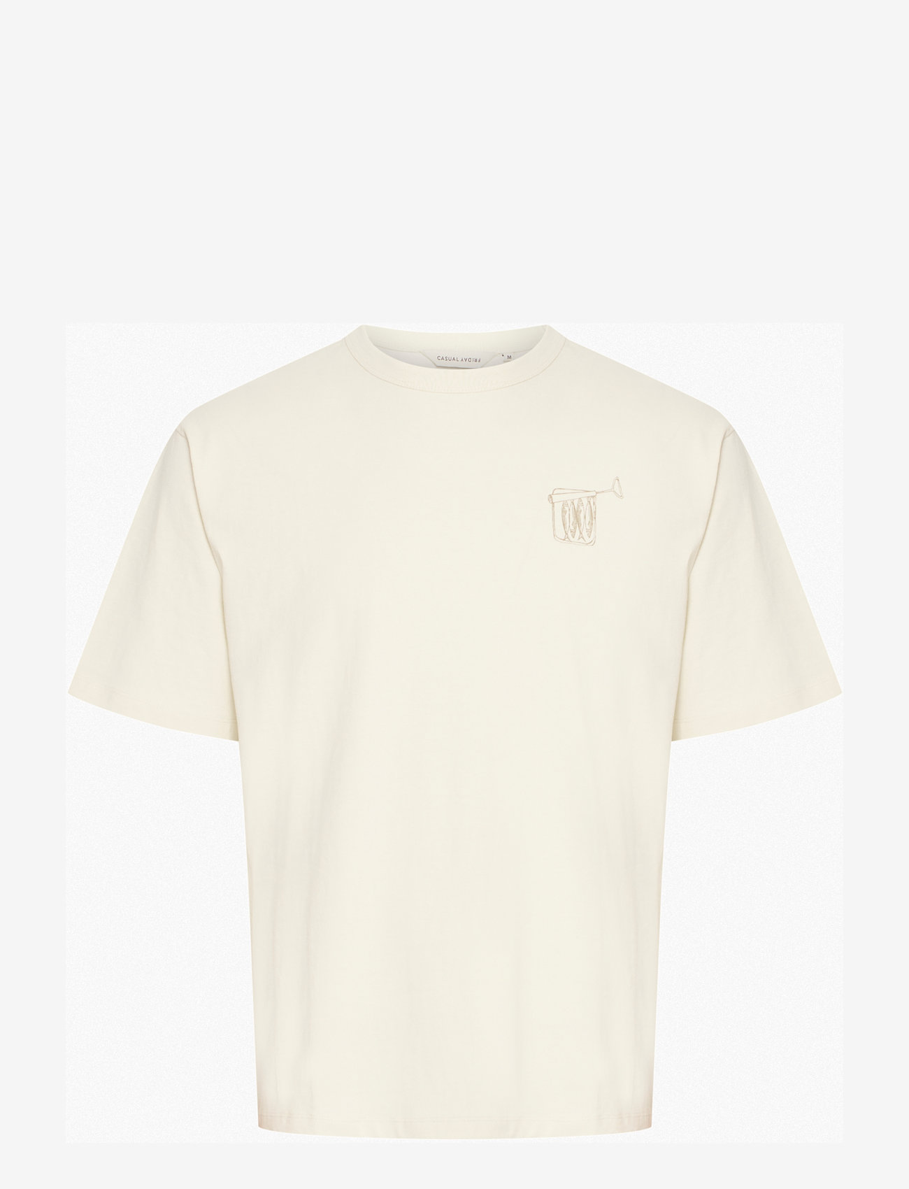 Casual Friday - CFARCHER tee with back print - autumn clothing - egret - 0