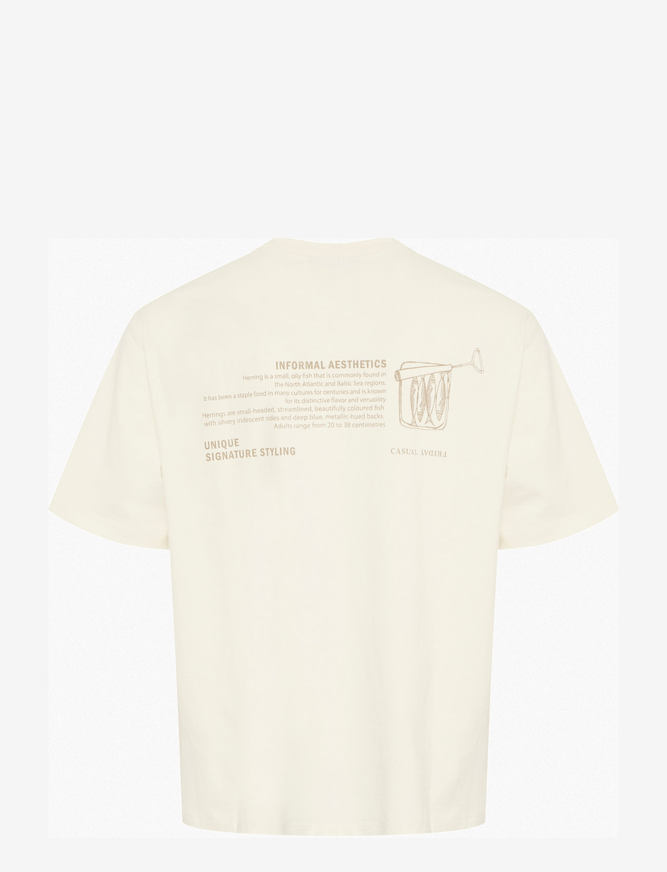 Casual Friday - CFARCHER tee with back print - autumn clothing - egret - 1