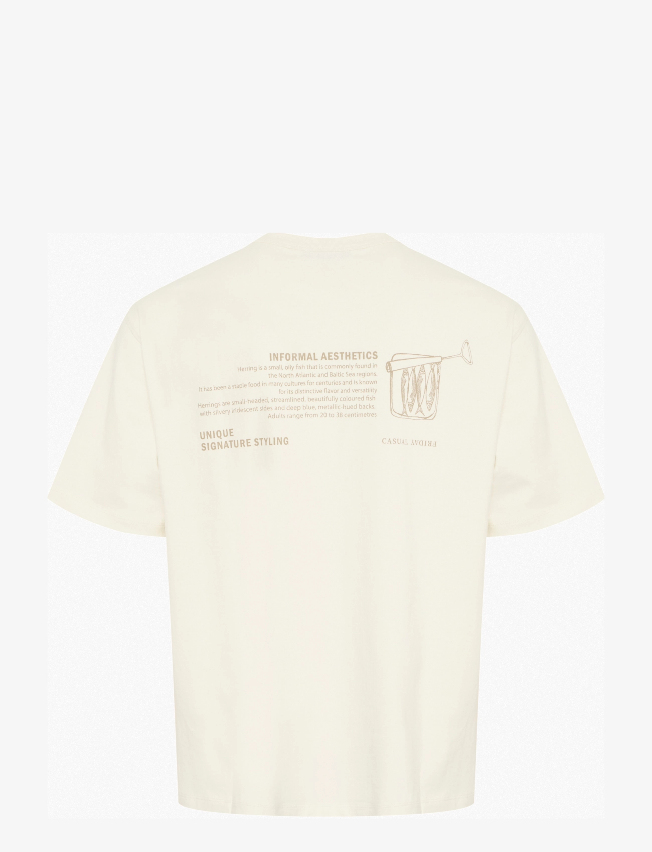 Casual Friday - CFARCHER tee with back print - kortärmade t-shirts - egret - 2