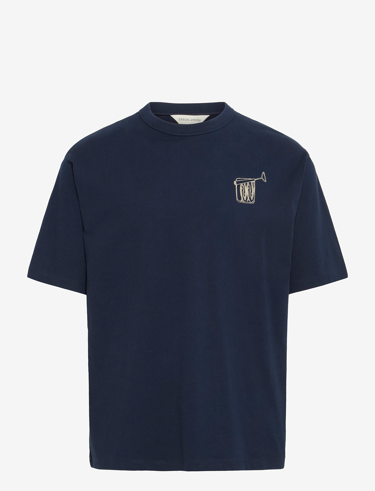 Casual Friday - CFARCHER tee with back print - kurzärmelig - navy blazer - 1