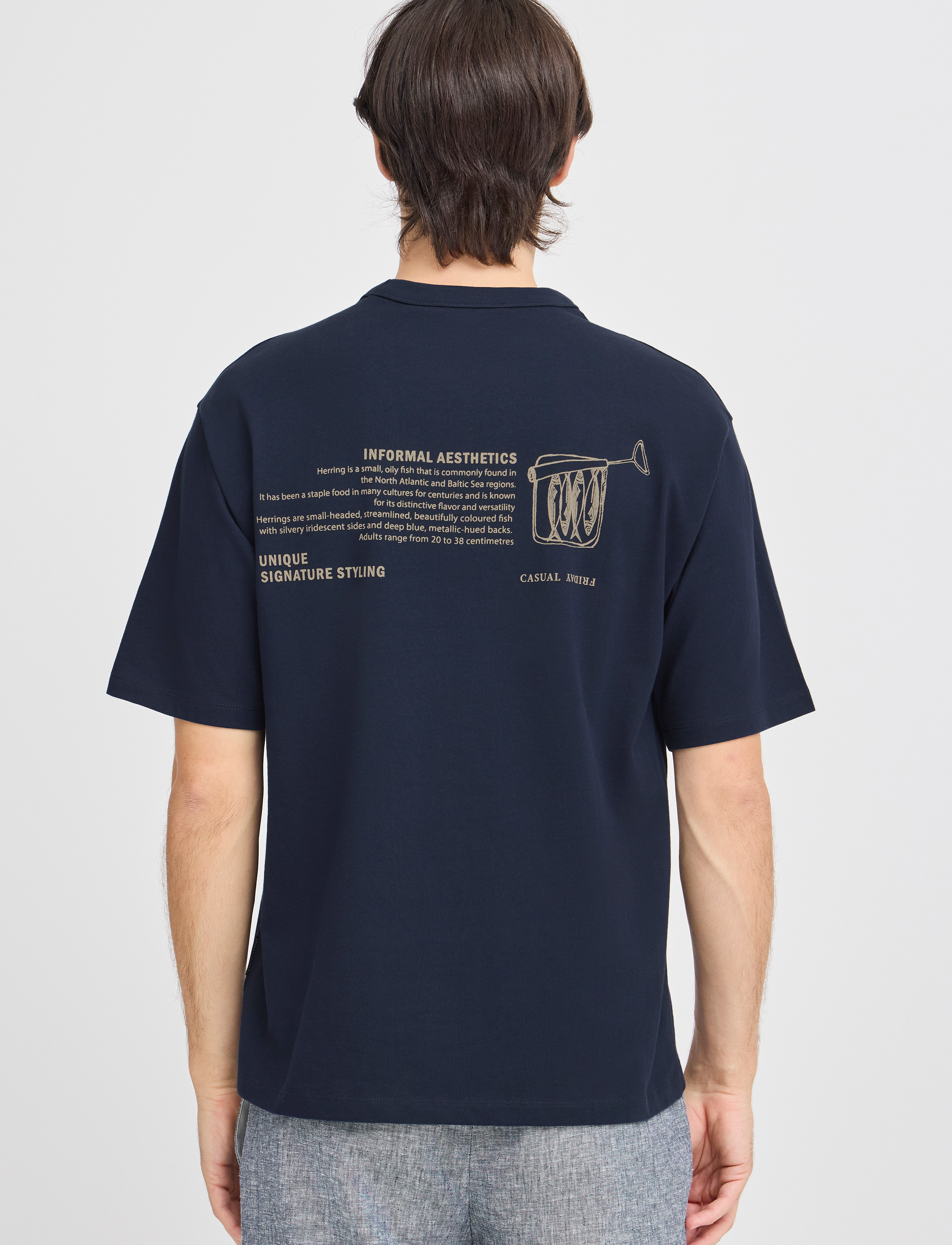 Casual Friday - CFARCHER tee with back print - die niedrigsten preise - navy blazer - 5