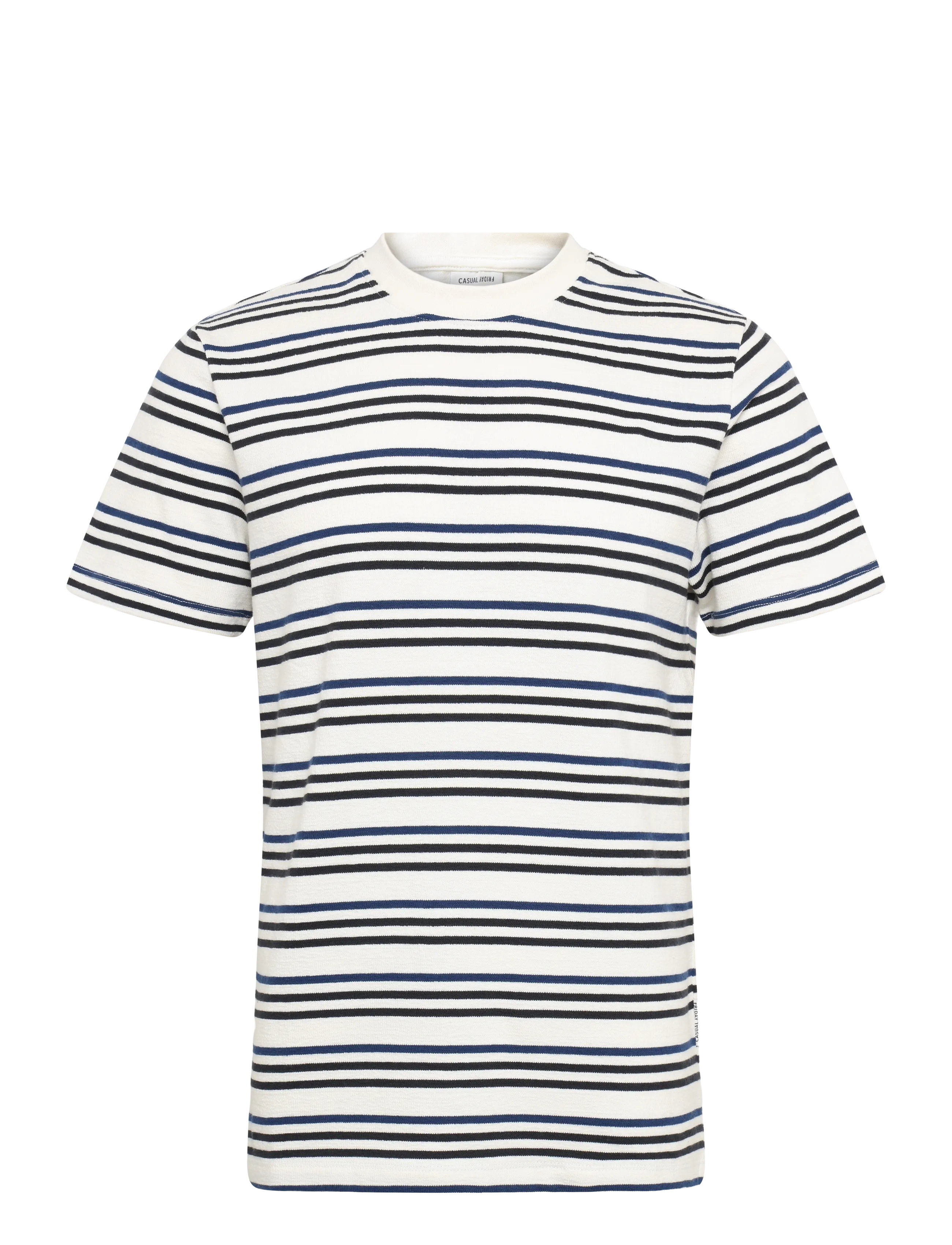 Casual Friday Cfleon Striped Frotté Tee, XXL, Cream, T-Shirts > Kortærmede, Herre