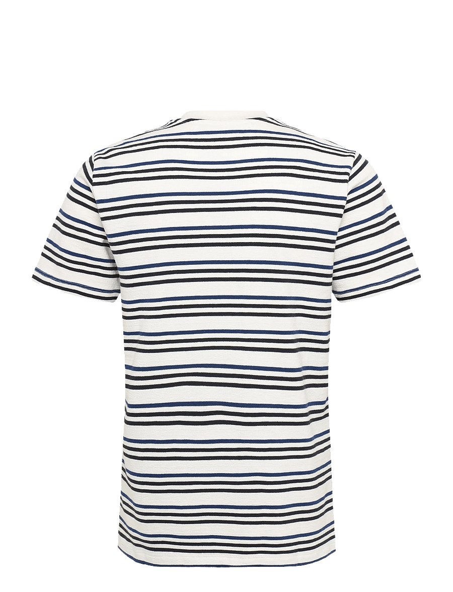 Casual Friday - CFLEON striped frotté tee - kurzärmelige t-shirts - cloud dancer - 1