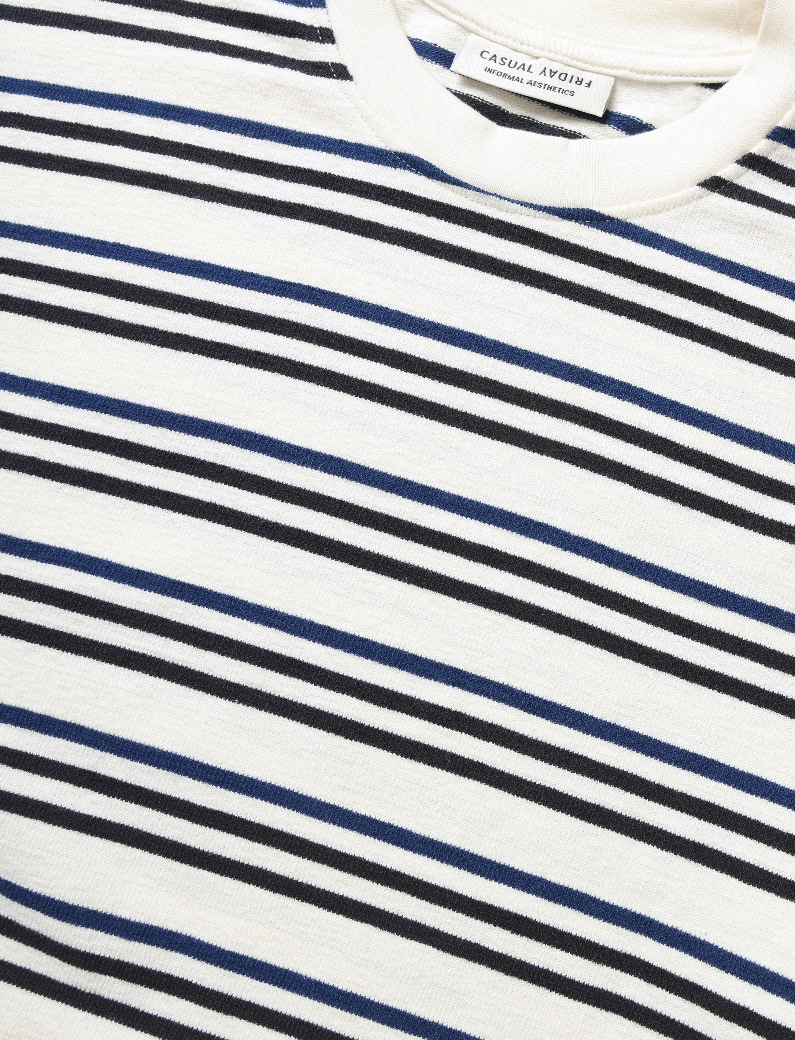 Casual Friday - CFLEON striped frotté tee - cloud dancer - 2