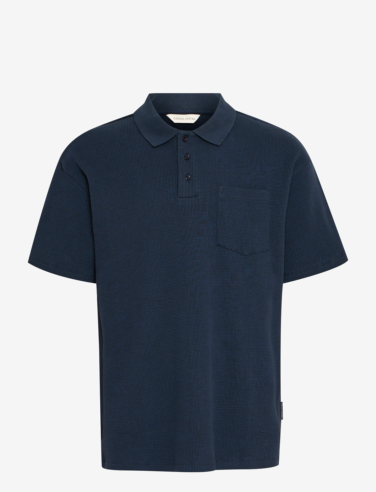 Casual Friday - CFCAMERON 0210 waffle polo - kortärmade pikéer - dark navy - 1