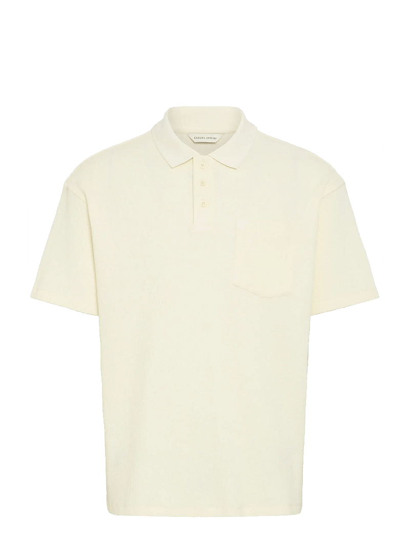 Casual Friday - CFCAMERON 0210 waffle polo - kortærmede poloer - egret - 1