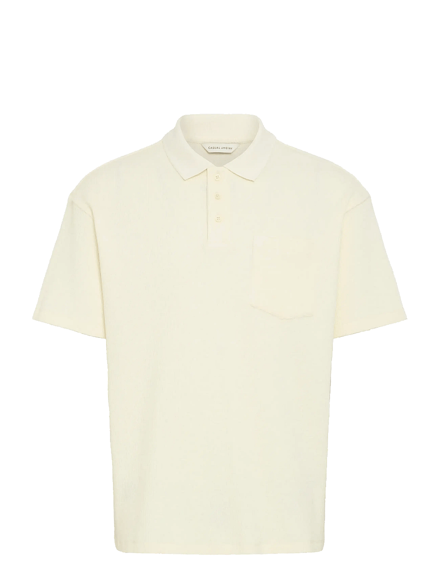 Casual Friday - CFCAMERON 0210 waffle polo - kurzärmelig - egret - 1