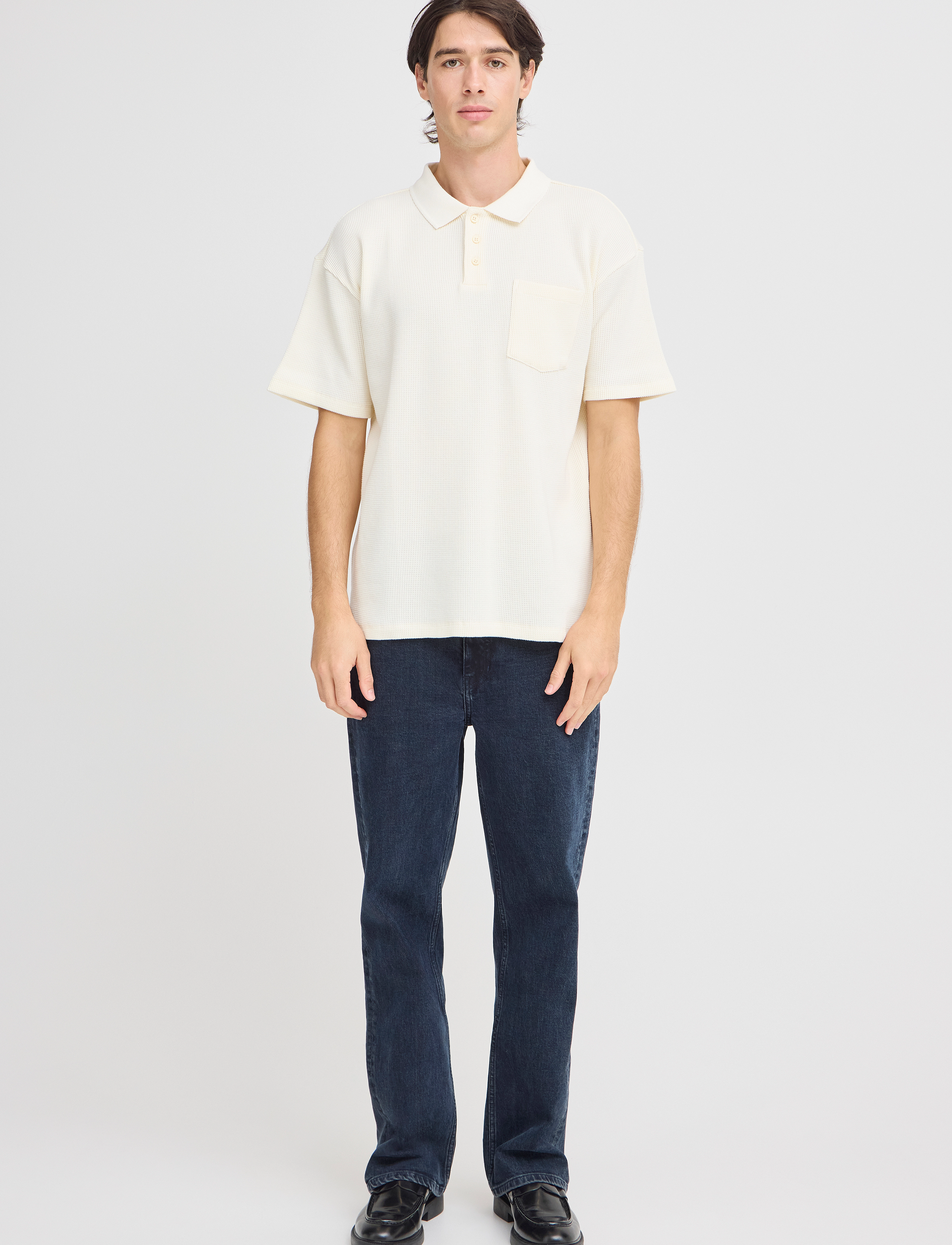 Casual Friday Cfcameron 0210 Waffle Polo, XL, Polos, Creme - Short-sleeved, Männerswear