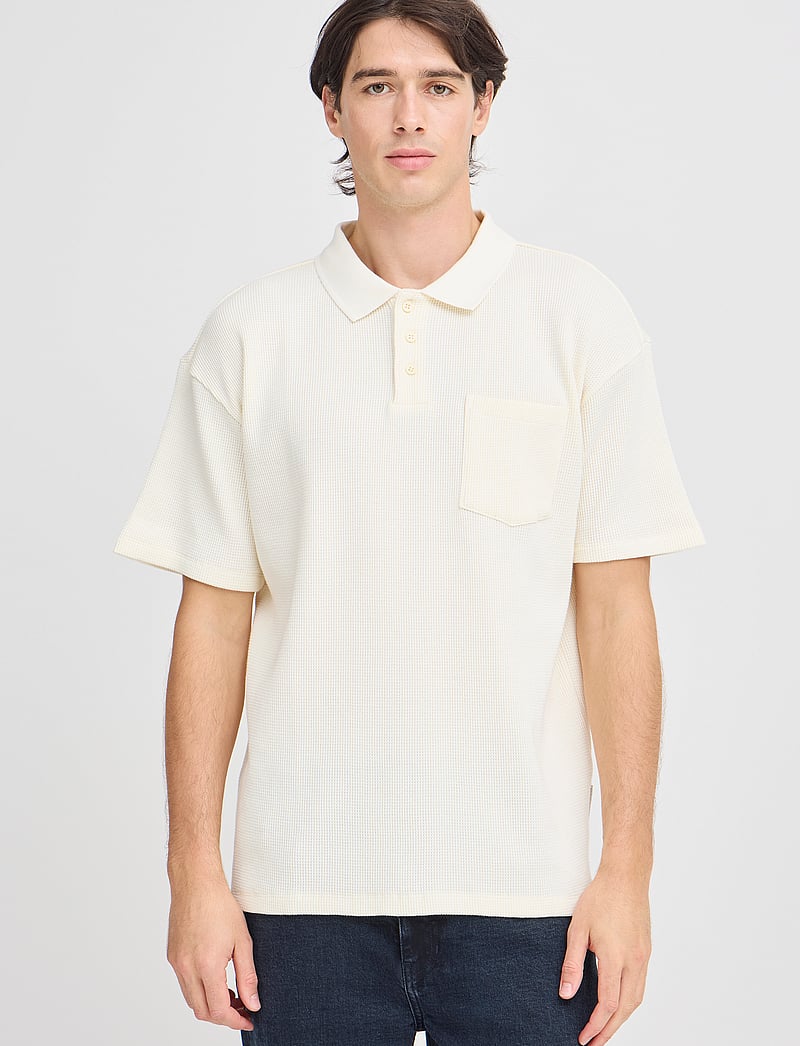 Casual Friday - CFCAMERON 0210 waffle polo - kortærmede poloer - egret - 4