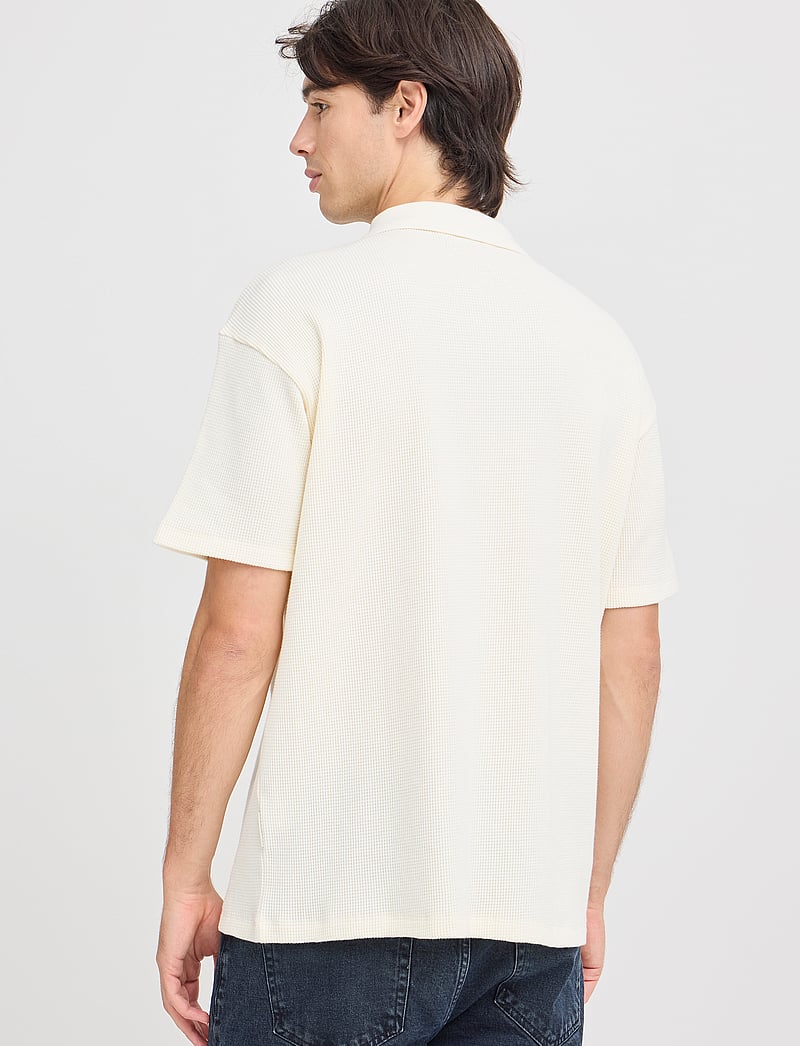 Casual Friday - CFCAMERON 0210 waffle polo - kortærmede poloer - egret - 5