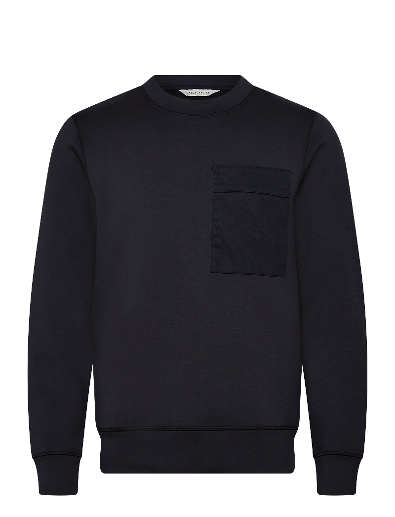 Casual Friday - CFVIDAR viscose sweat w.contrast po - kollektioner - dark navy - 0