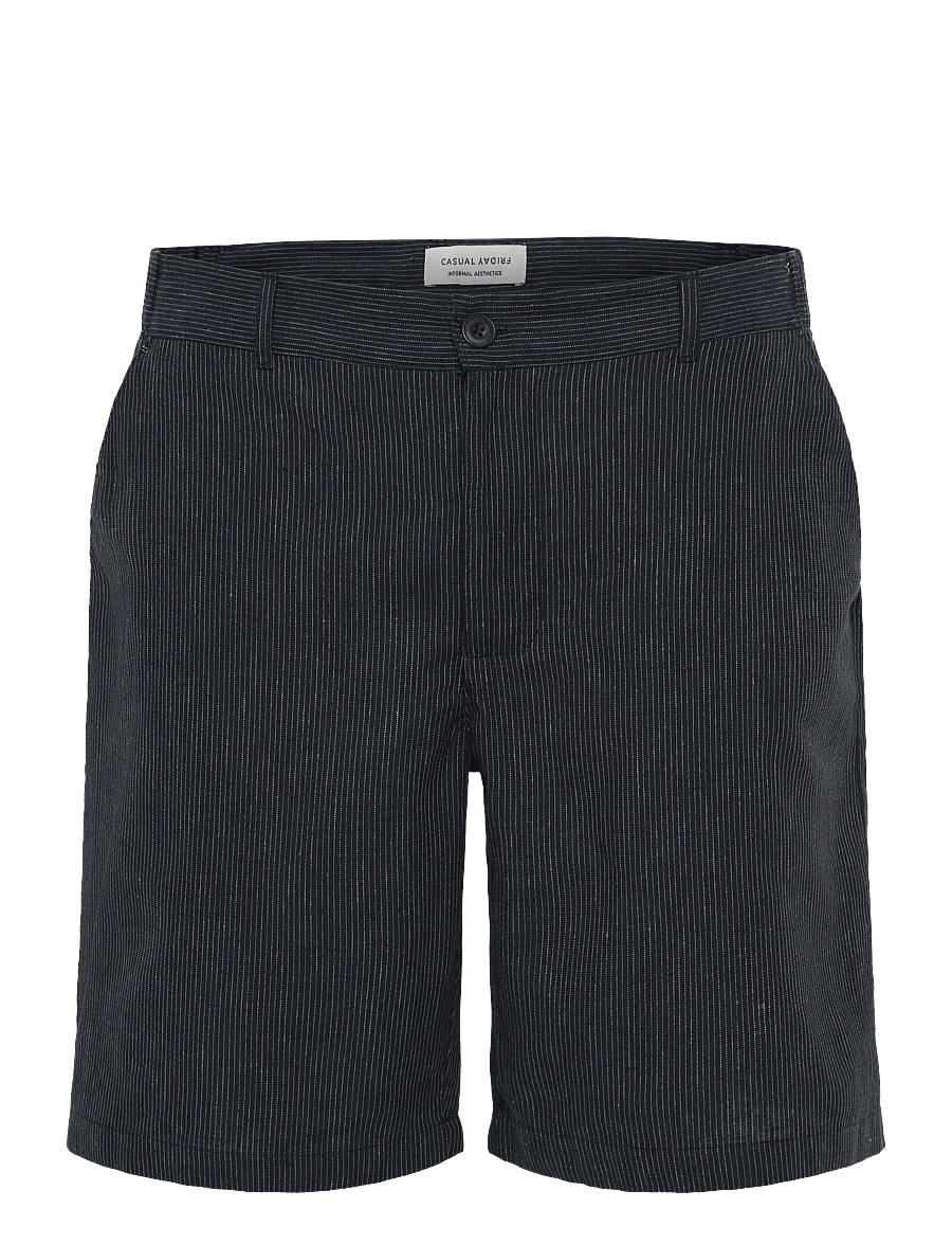 Casual Friday - CFELIAN 0207 striped linen mix shor - linased lühikesed püksid - dark navy - 0