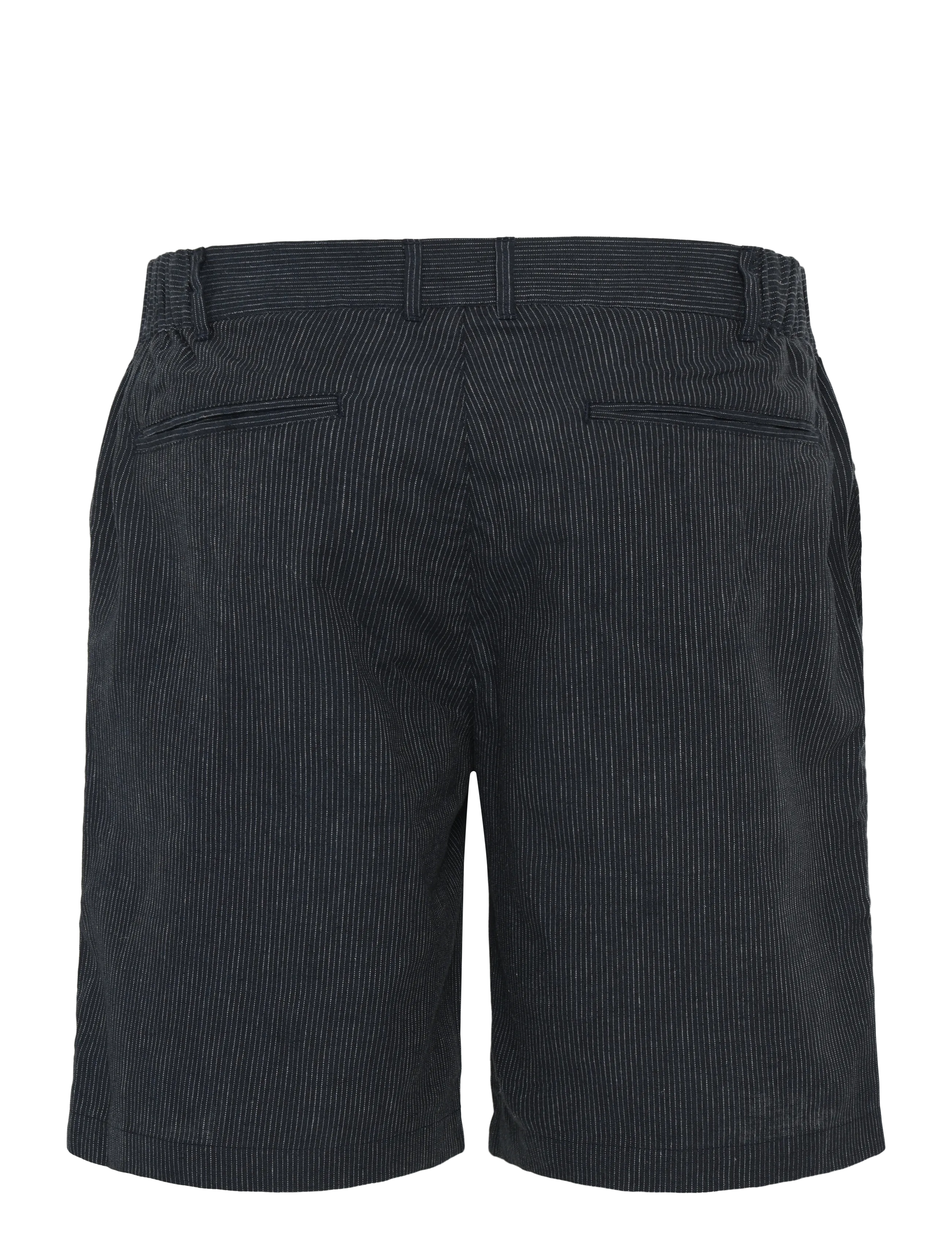 Casual Friday - CFELIAN 0207 striped linen mix shor - linased lühikesed püksid - dark navy - 1