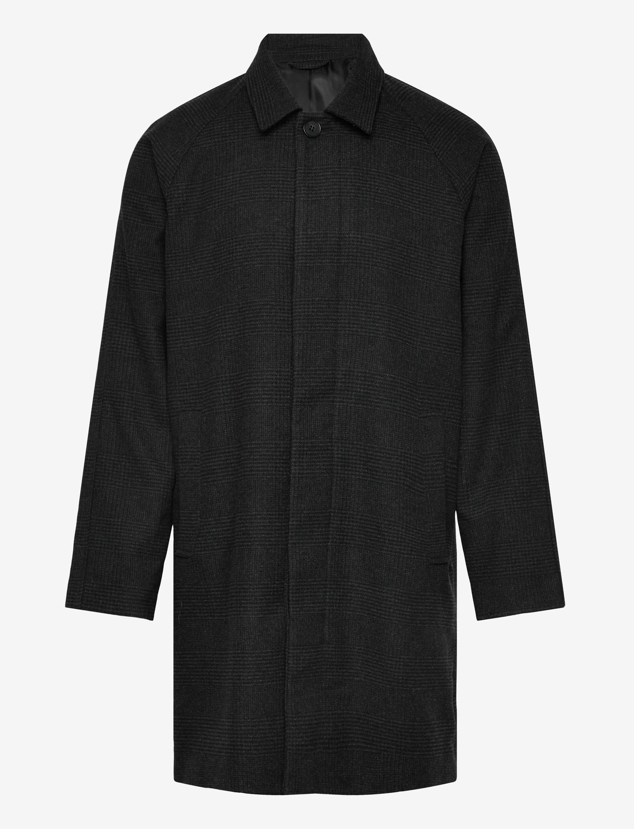 Casual Friday - CFMATS relaxed checked coat - mäntel - dark grey melange - 0