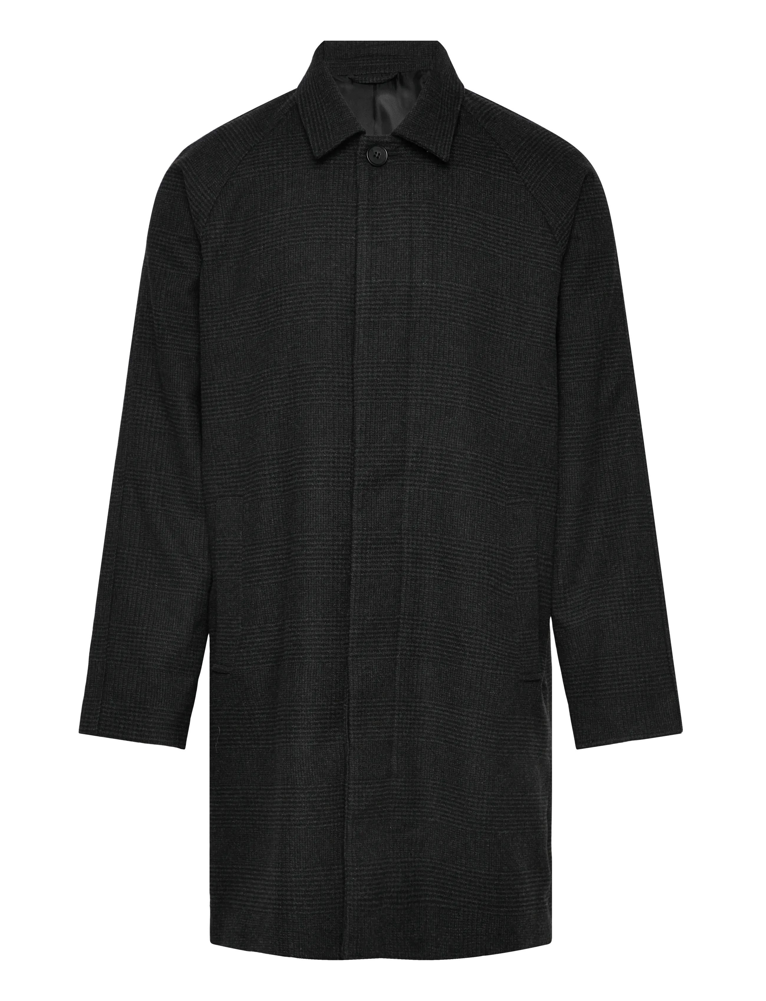 Casual Friday CFMATS relaxed checked coat - Frakker - DARK GREY MELANGE / grey