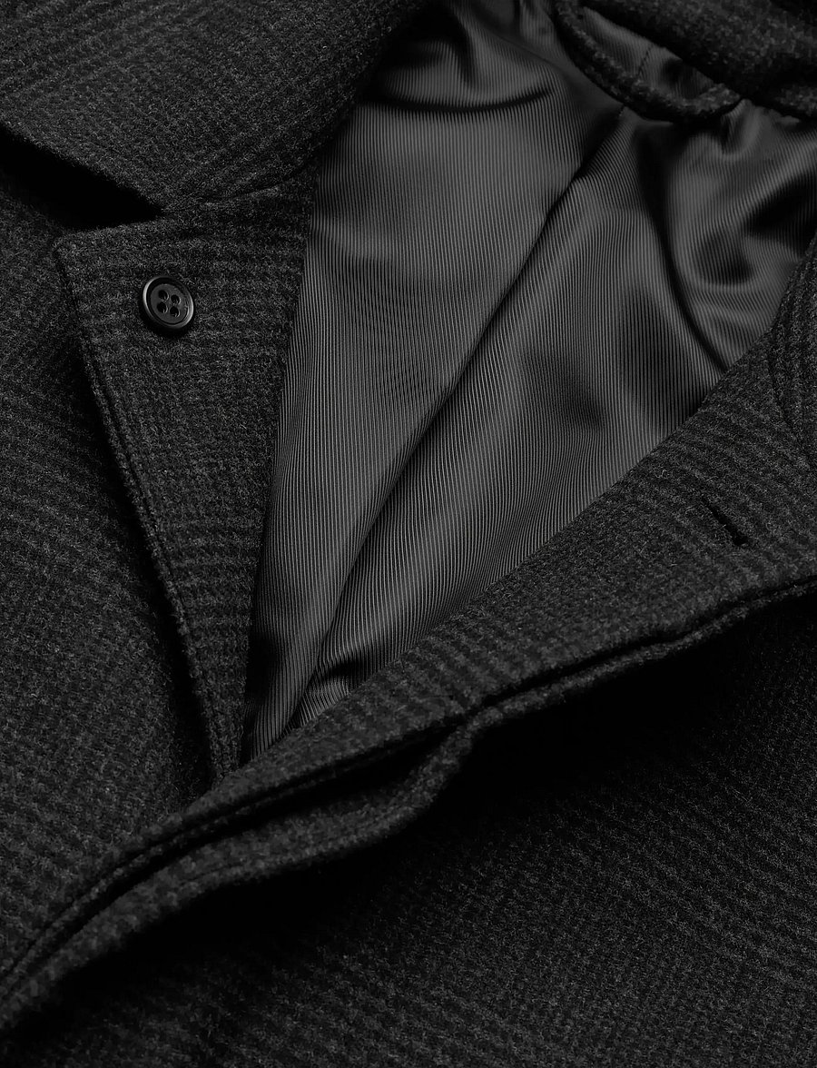 Casual Friday - CFMATS relaxed checked coat - wollmäntel - dark grey melange - 2