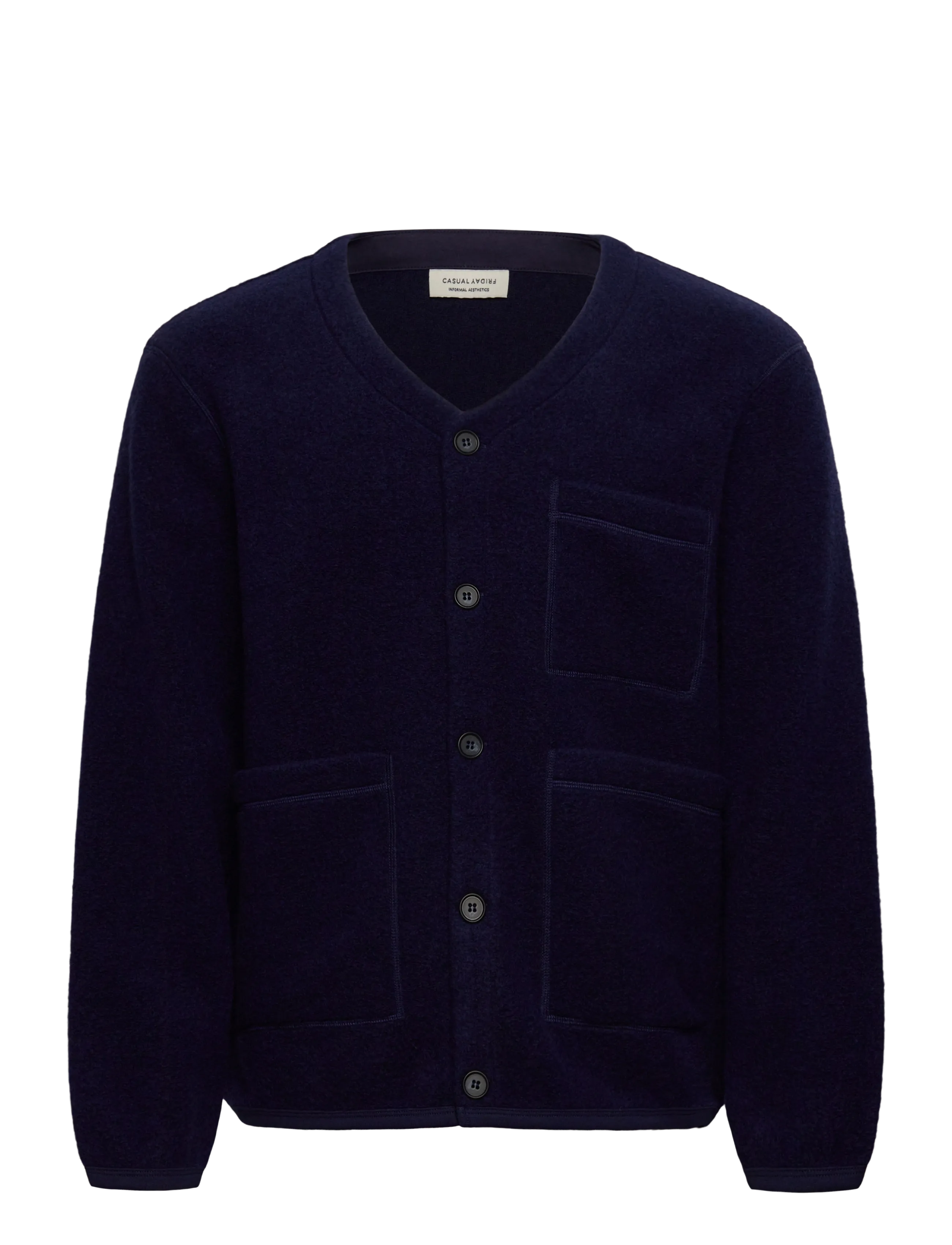 Casual Friday CFWILLI O218 wool fleece jacket - Strickmode - MEDIEVAL BLUE / navy