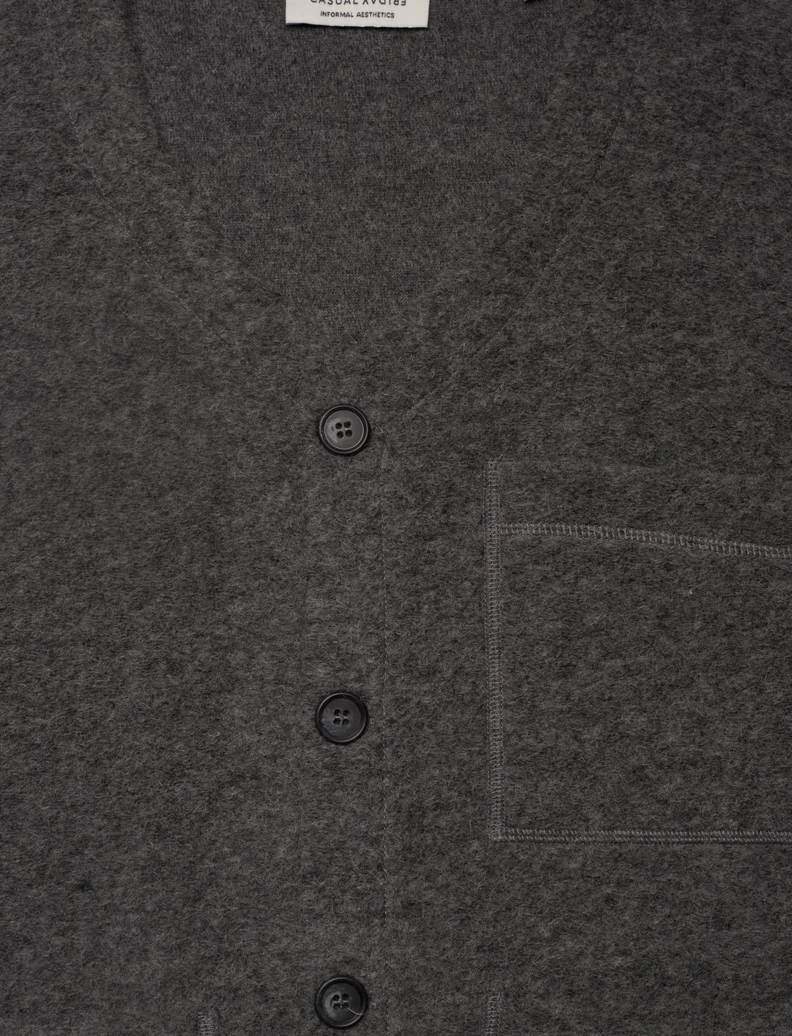 Casual Friday - CFRAF 0218 wool fleece gillet - gebreide vesten - mid grey melange - 2