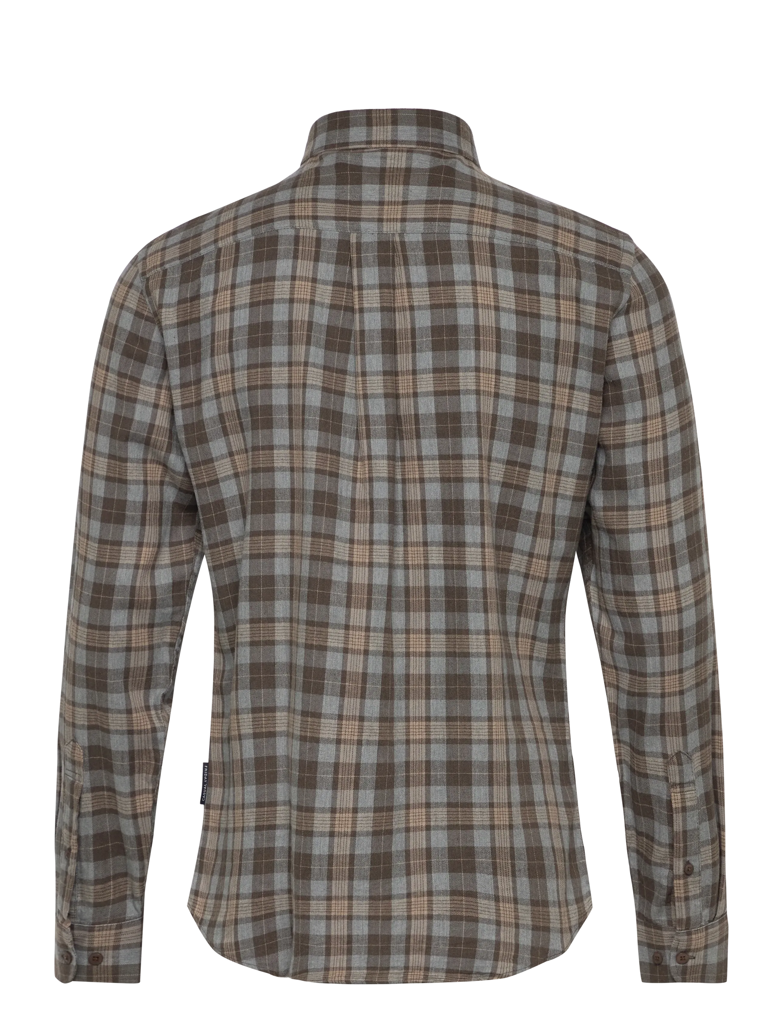 Casual Friday - CFANTONS 0159 checked brushed shirt - black olive melange - 1