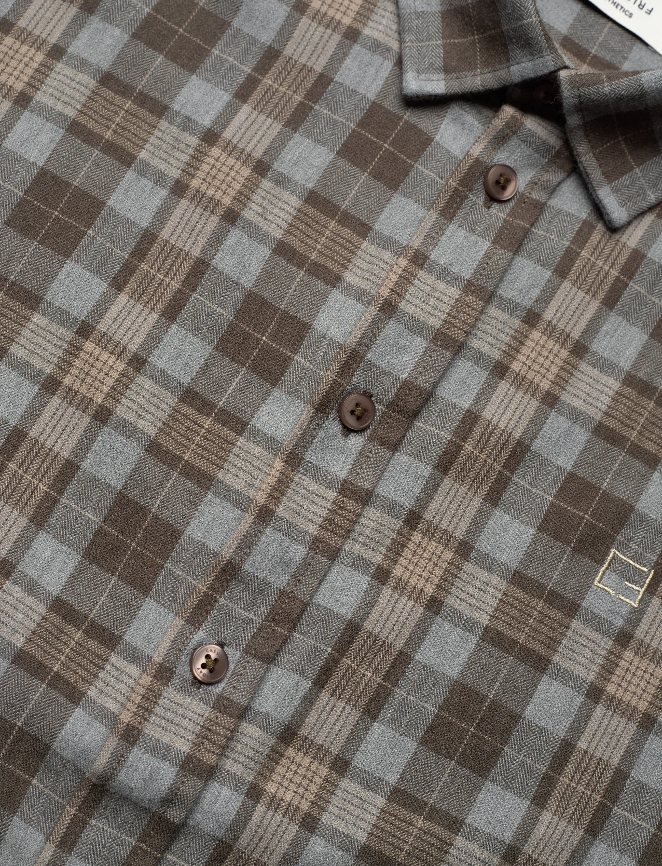Casual Friday - CFANTONS 0159 checked brushed shirt - black olive melange - 3