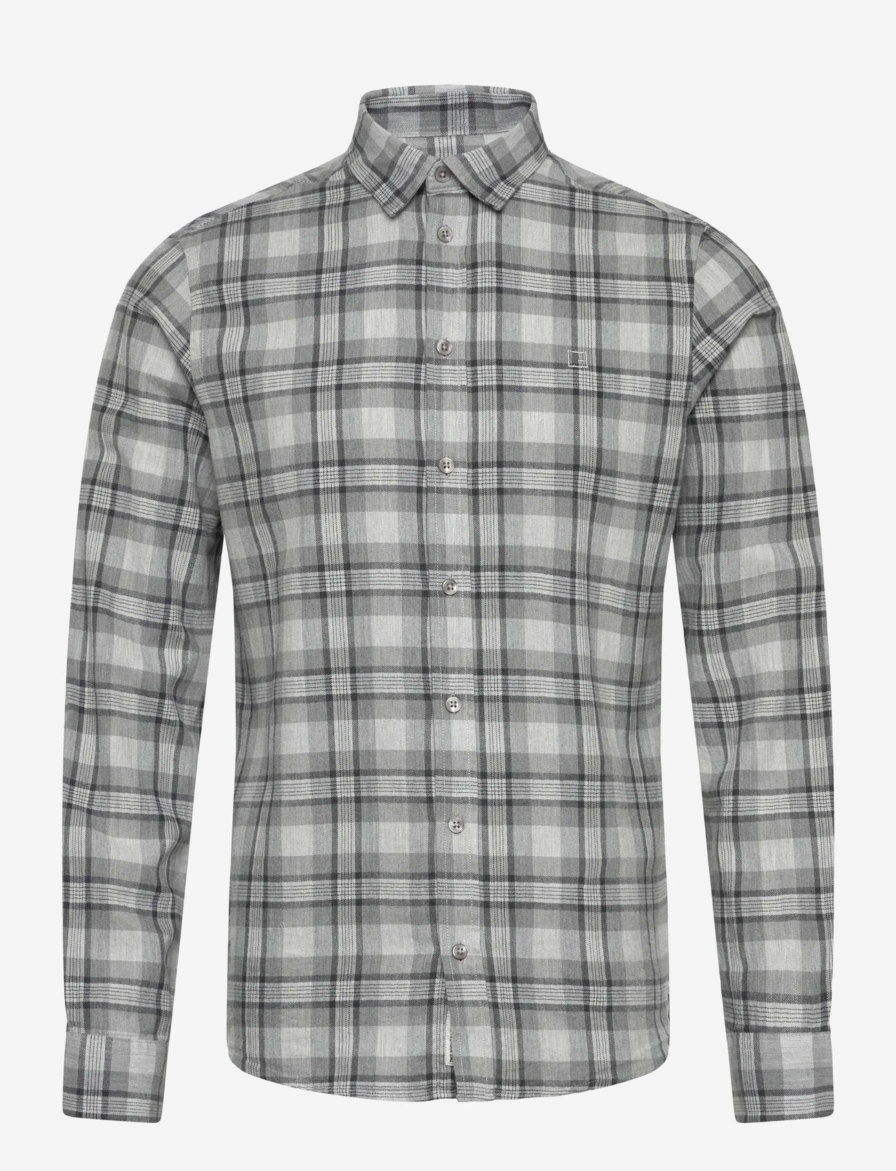 Casual Friday - CFANTONS 0159 checked brushed shirt - karierte hemden - mid grey melange - 0