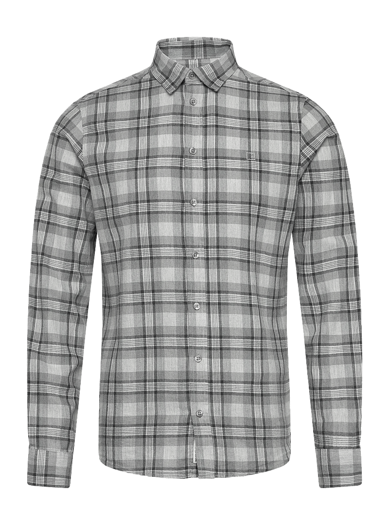 Casual Friday - CFANTONS 0159 checked brushed shirt - karierte hemden - mid grey melange - 0