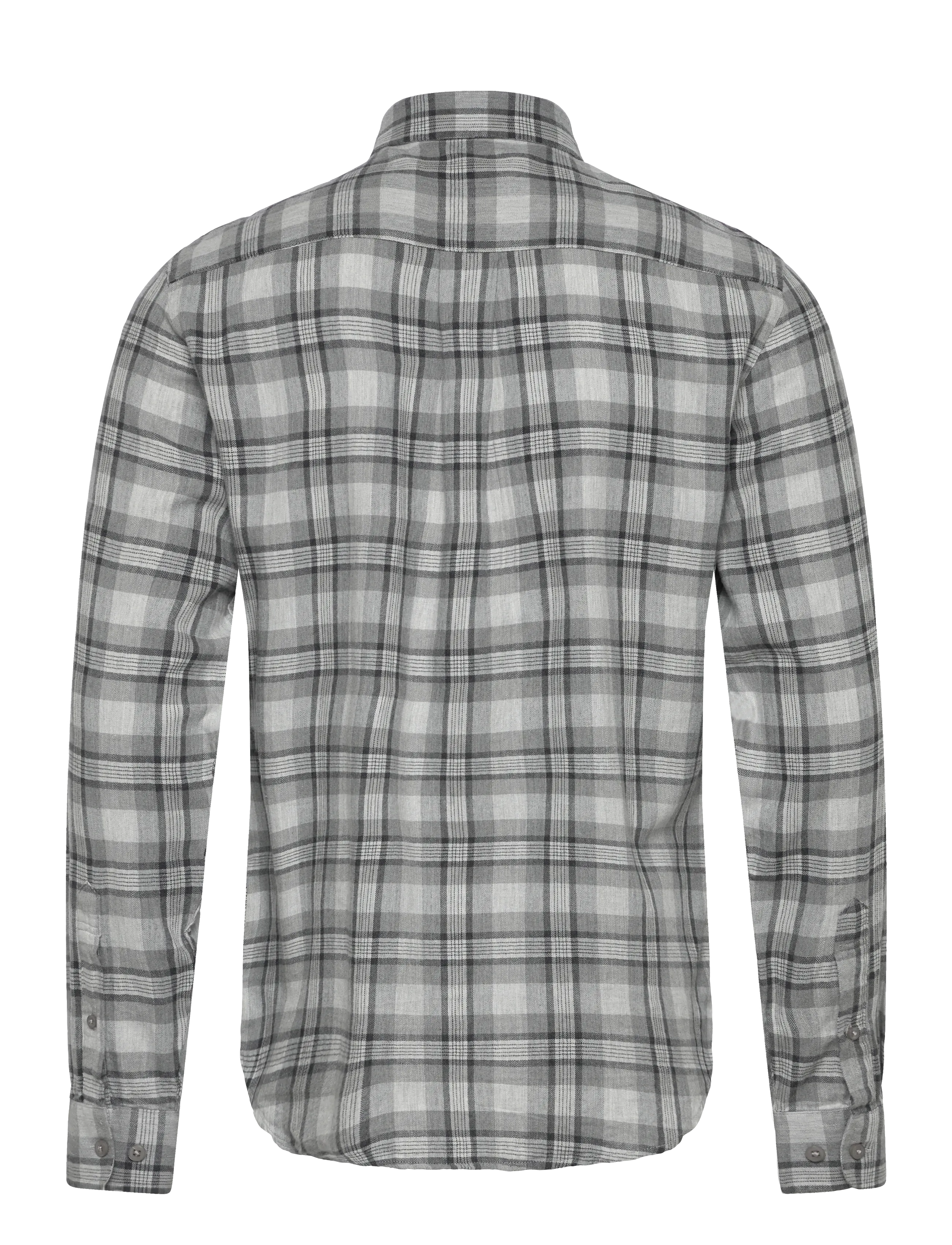 Casual Friday - CFANTONS 0159 checked brushed shirt - mid grey melange - 1