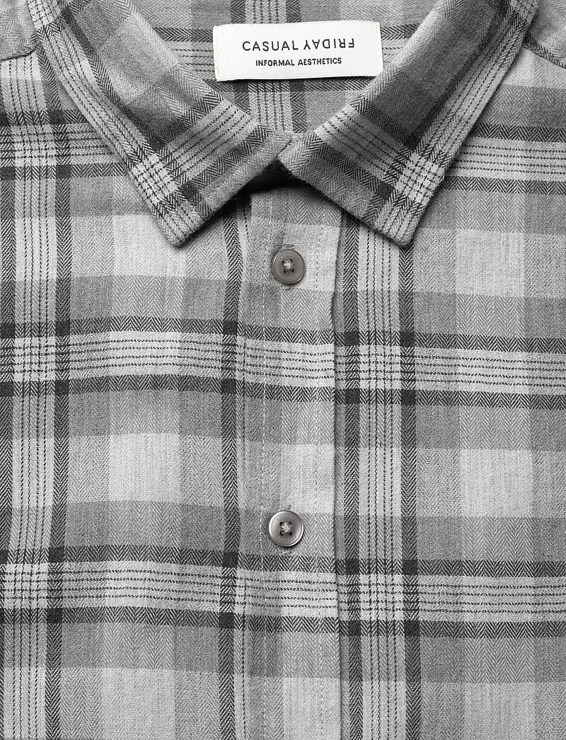 Casual Friday - CFANTONS 0159 checked brushed shirt - karierte hemden - mid grey melange - 2