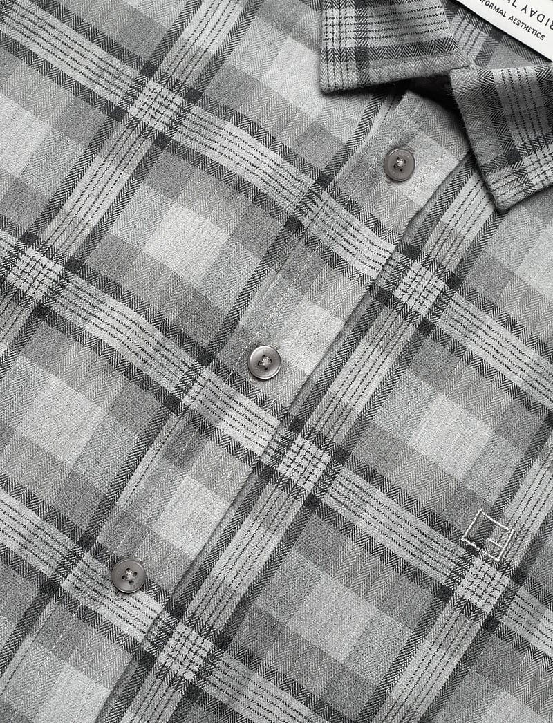 Casual Friday - CFANTONS 0159 checked brushed shirt - karierte hemden - mid grey melange - 3