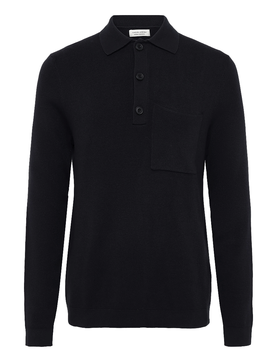 Casual Friday - CFINGMAR 0224 knitted polo - dark navy melange - 0