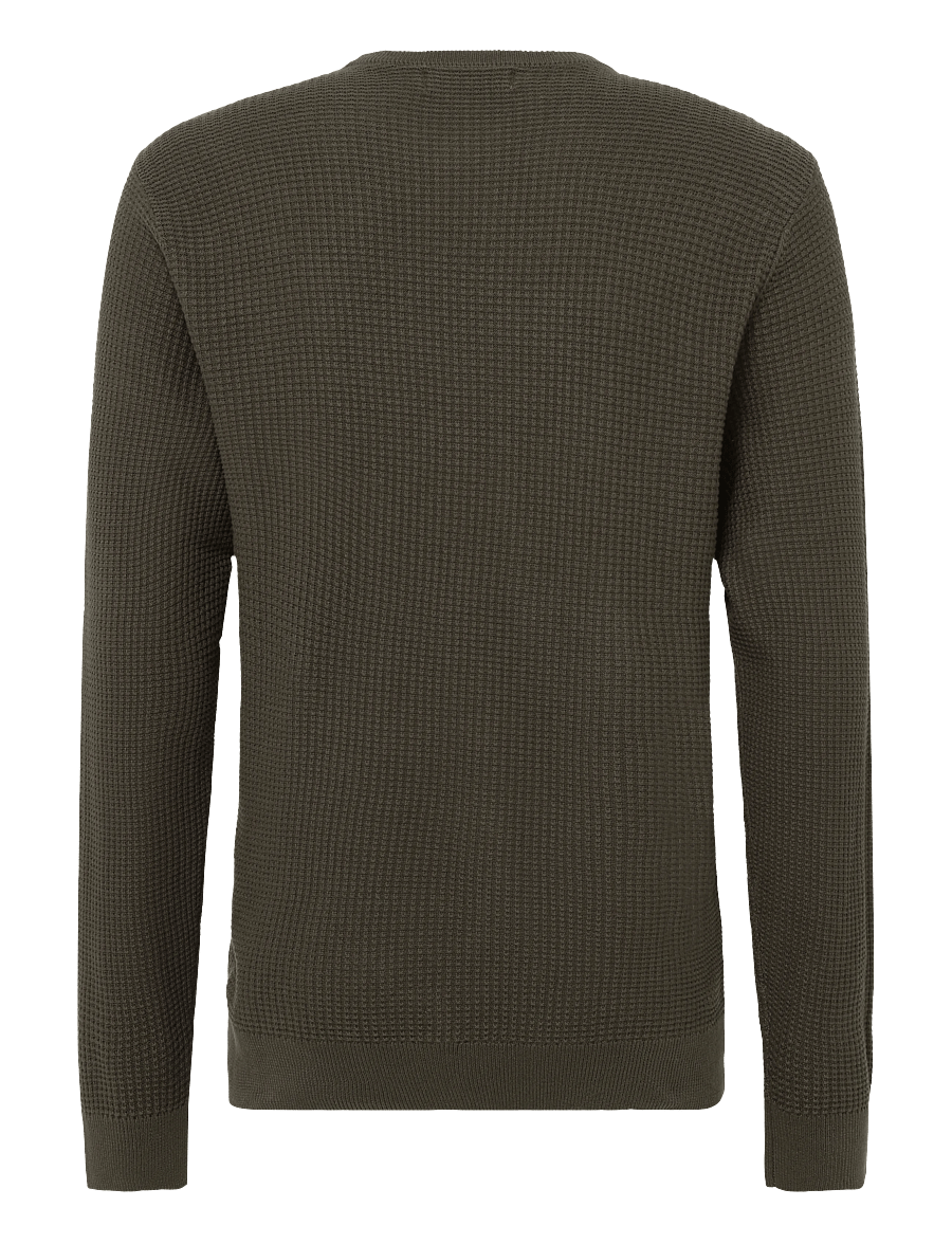 Casual Friday - CFBENSON 0225 structured crew neck - black olive - 1