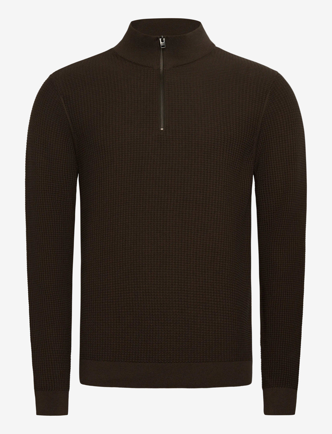 Casual Friday - CFVISTI 0225 structured halfzip kni - pullover mit halbem reißverschluss - black olive - 0
