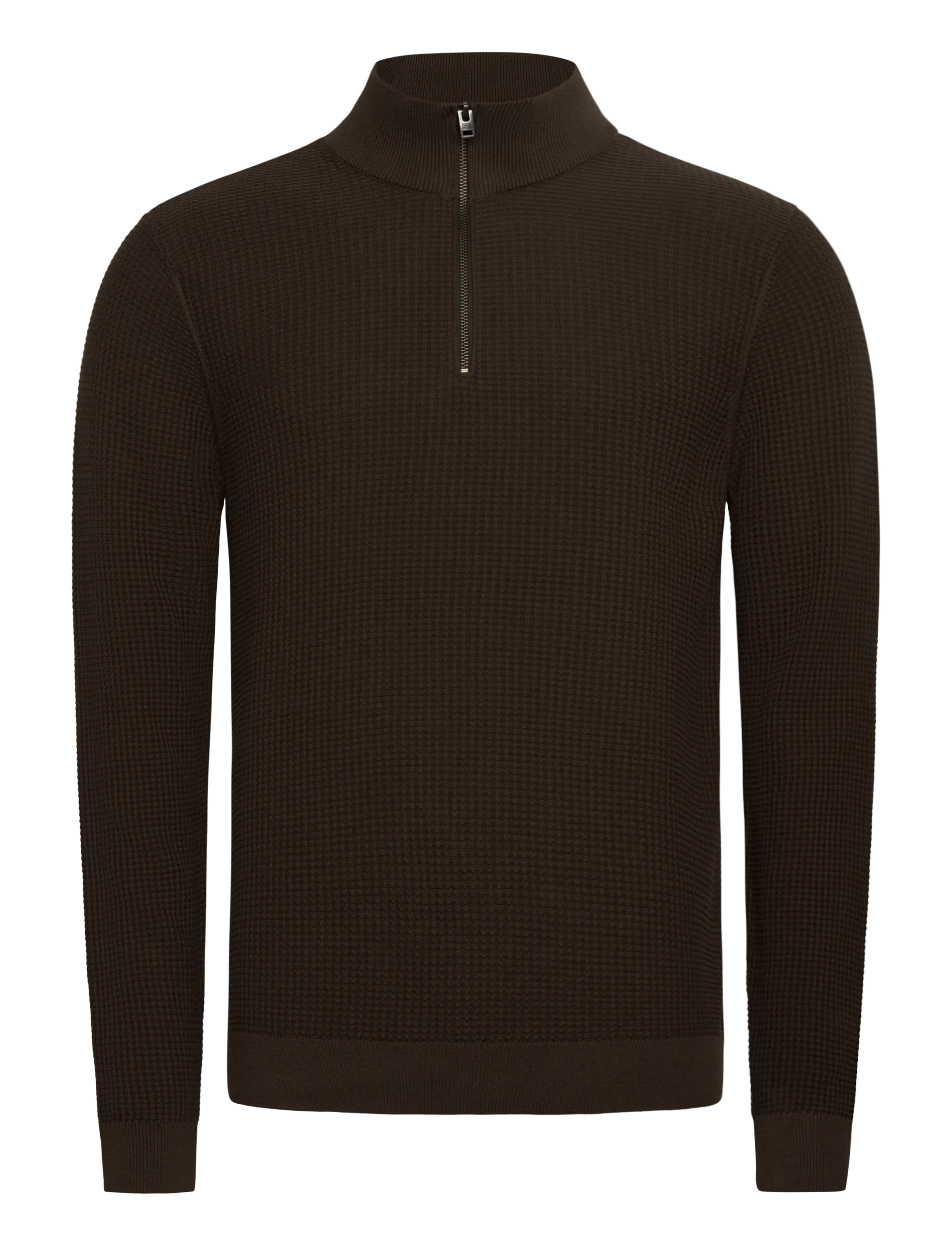 Casual Friday CFVISTI 0225 structured halfzip kni - Halfzip strik - BLACK OLIVE / black