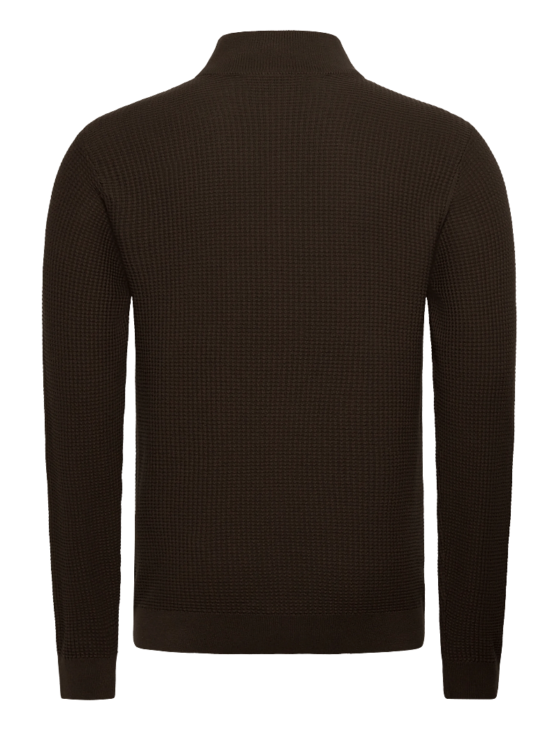 Casual Friday - CFVISTI 0225 structured halfzip kni - half zip-tröjor - black olive - 1