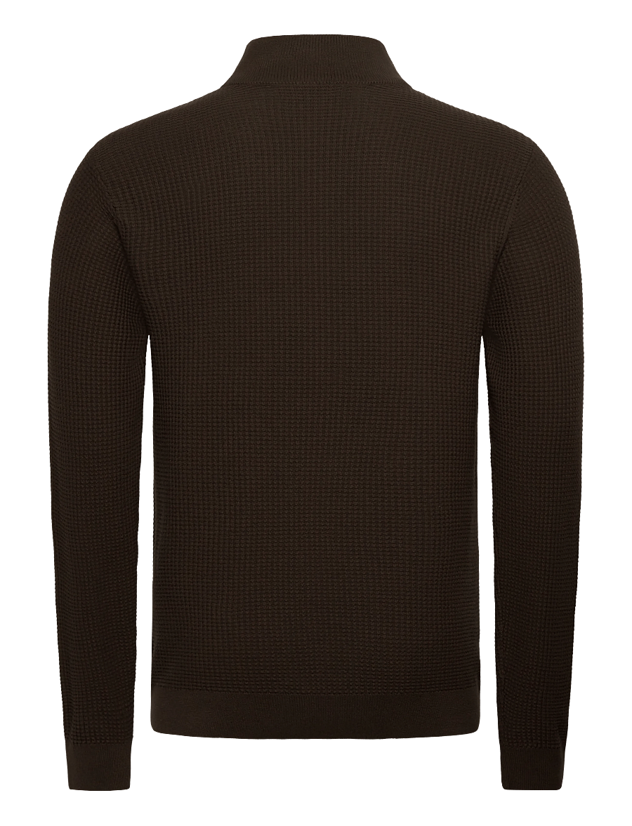 Casual Friday - CFVISTI 0225 structured halfzip kni - pullover mit halbem reißverschluss - black olive - 1