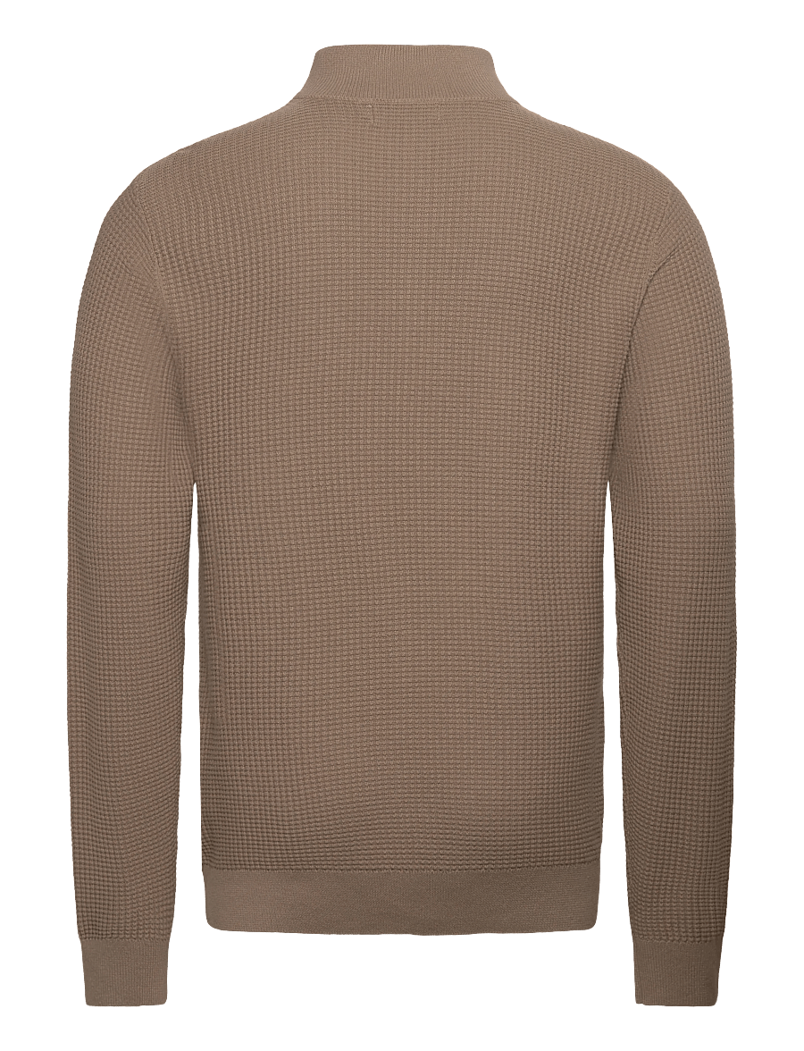 Casual Friday - CFVISTI 0225 structured halfzip kni - pullover mit halbem reißverschluss - roasted cashew - 1