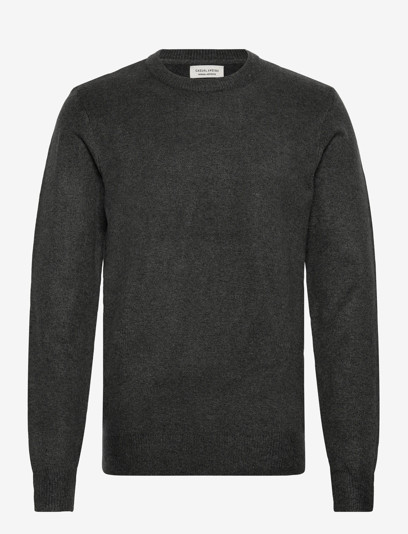 Casual Friday - CFHEINE crew neck knit - rundhals - dark grey melange - 0
